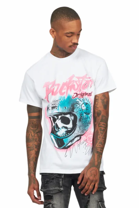 Ciro White/Pink Graphic T-Shirt sold by Rockstar Original