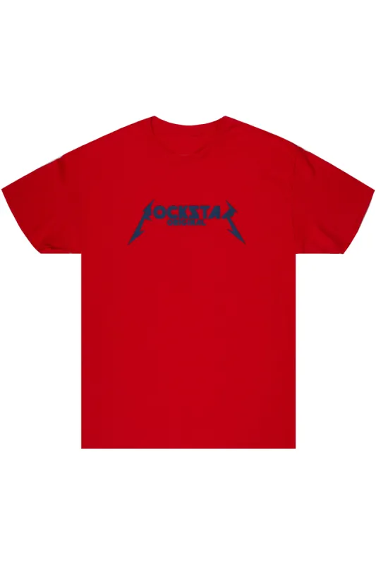 Diogo Printed T-Shirt- Red/Navy sold by Rockstar Original