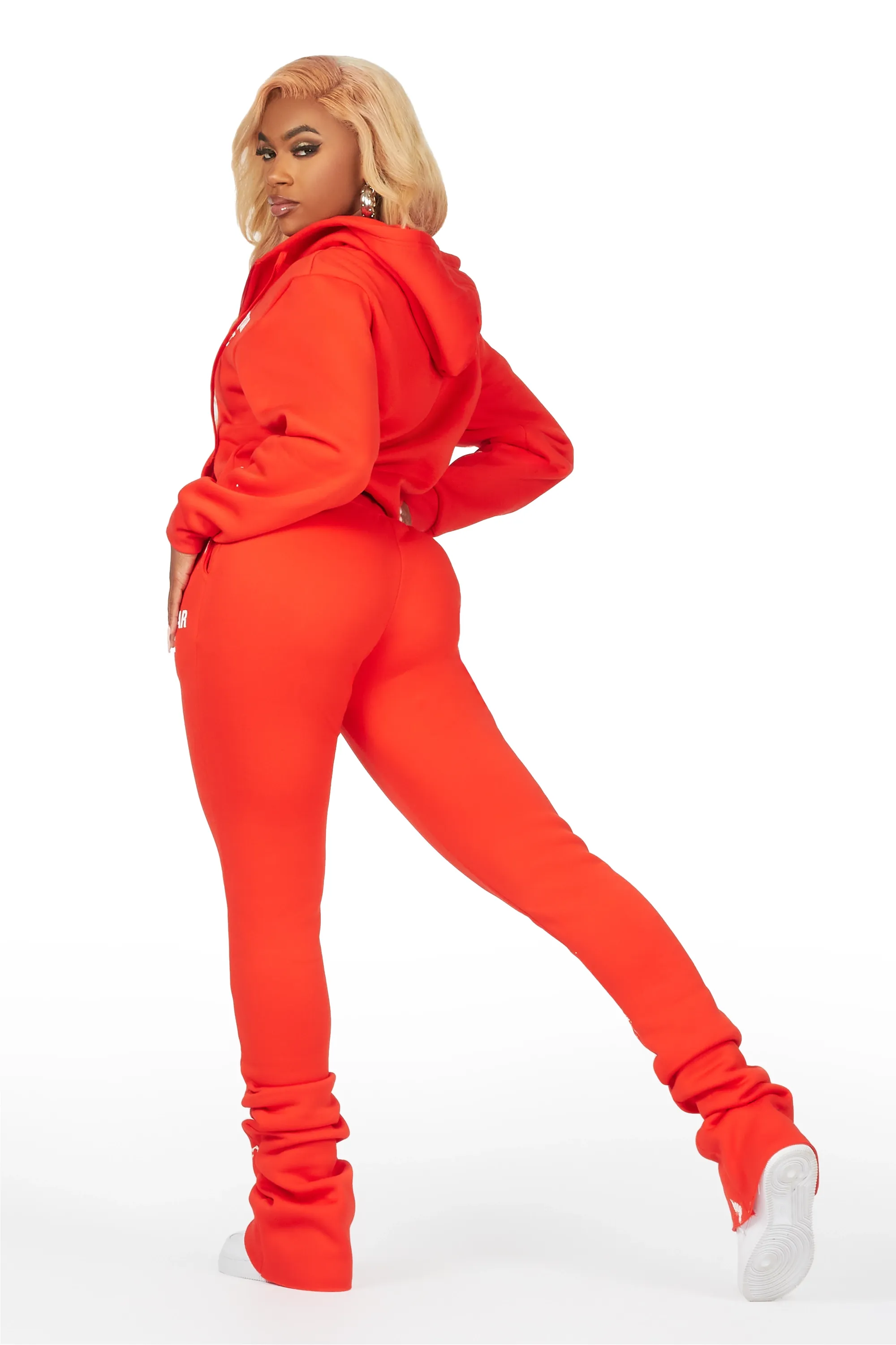 Halloway Bright Coral Zip Up Super Stacked Trackset sold by Rockstar Original product image thumbnail 4