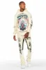 Lucy Tan/Black Hoodie/Stacked Flare Pant Track Set sold by Rockstar Original