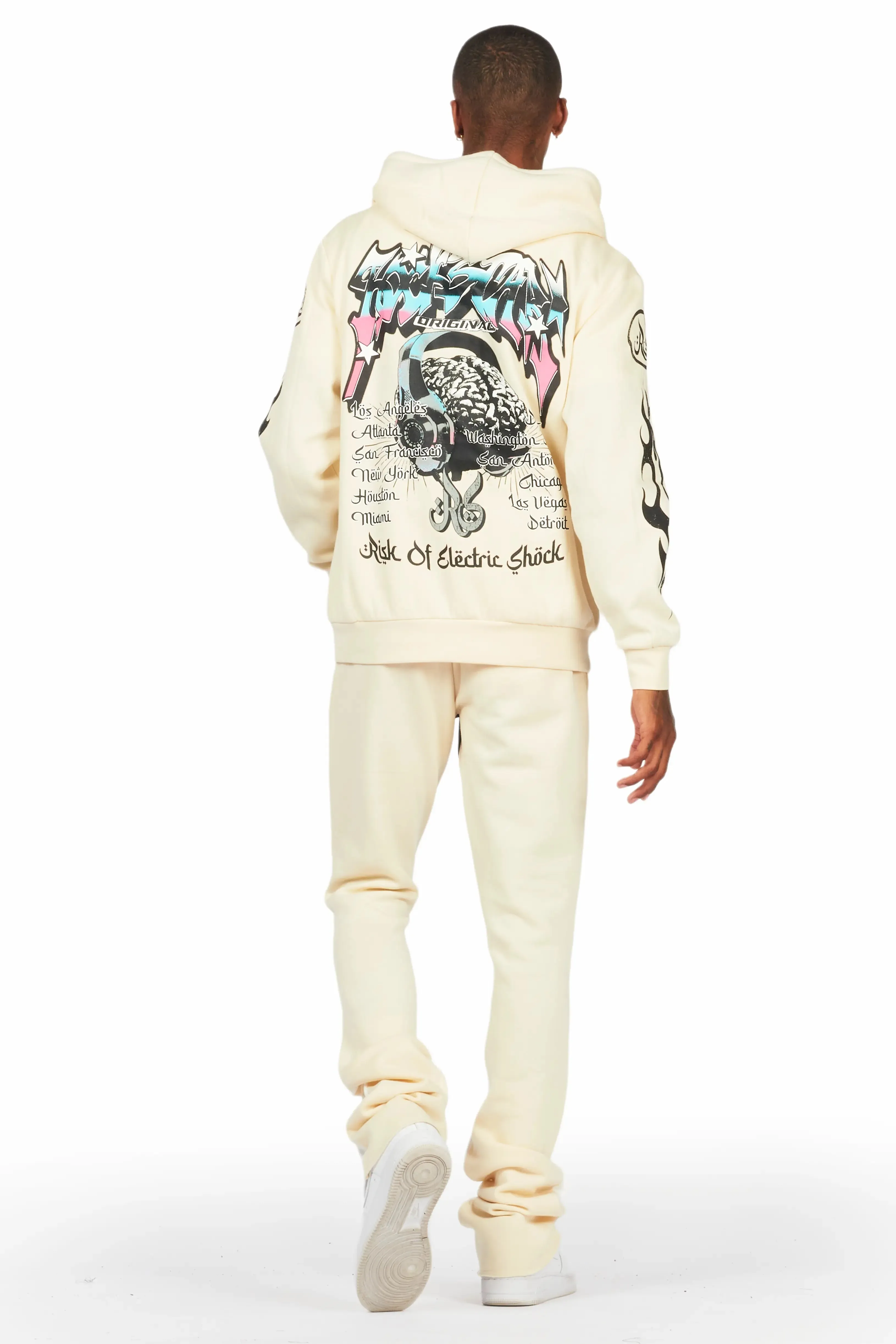 Lucy Tan/Black Hoodie/Stacked Flare Pant Track Set sold by Rockstar Original product image thumbnail 3