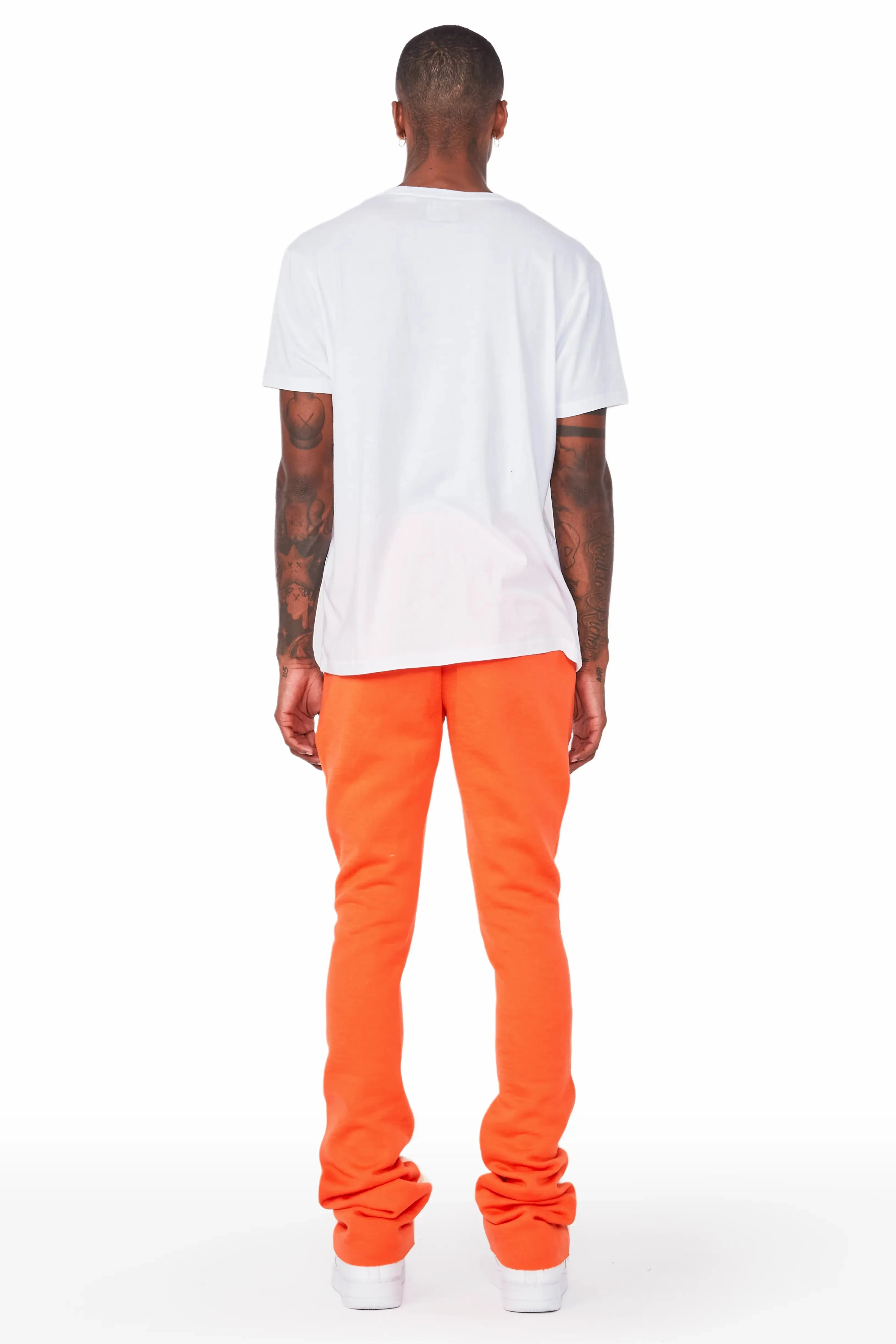 Everest Orange Stacked Flare Track Pant sold by Rockstar Original product image thumbnail 4