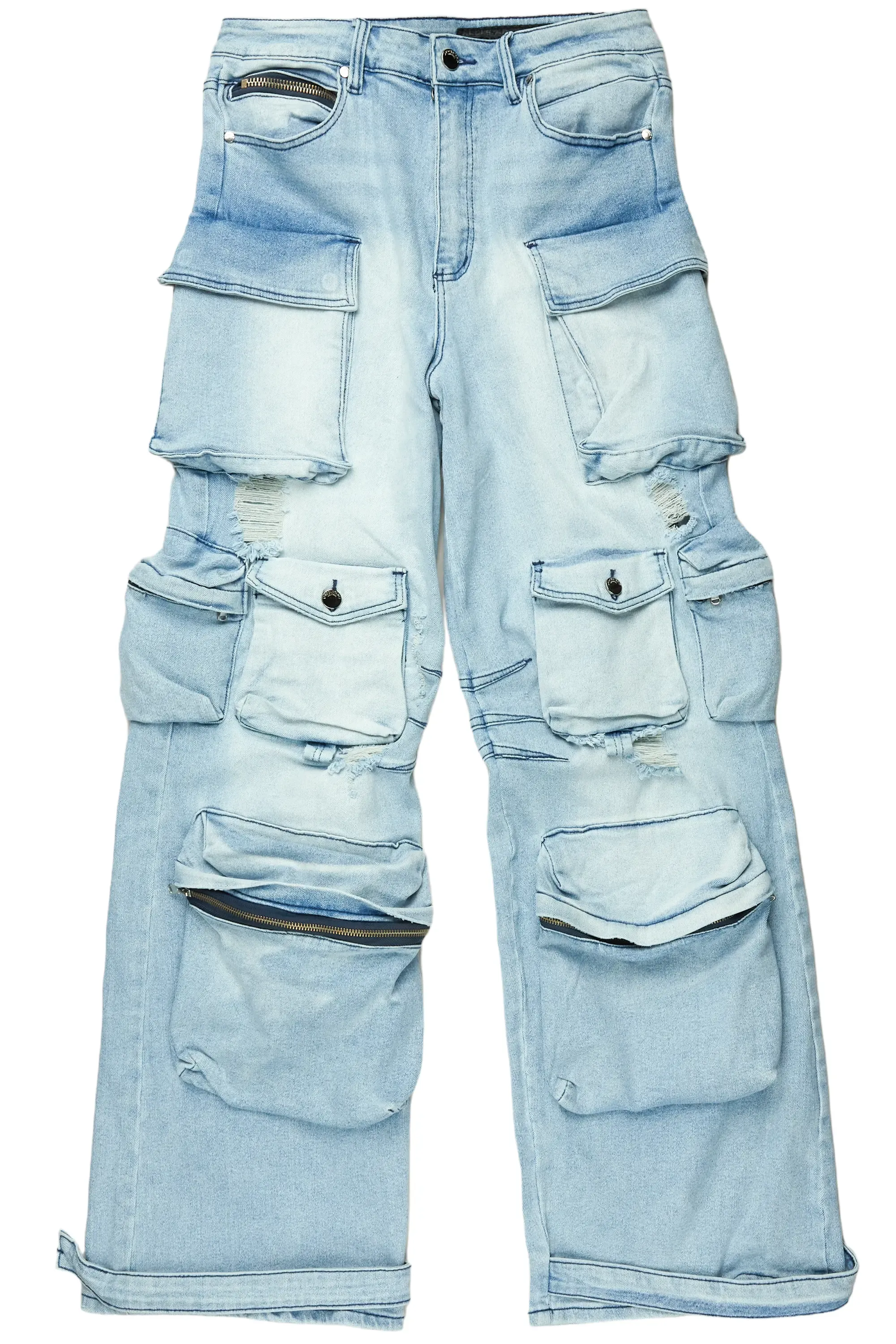 Mahesh Blue Baggy Cargo Jean sold by Rockstar Original product image thumbnail 2