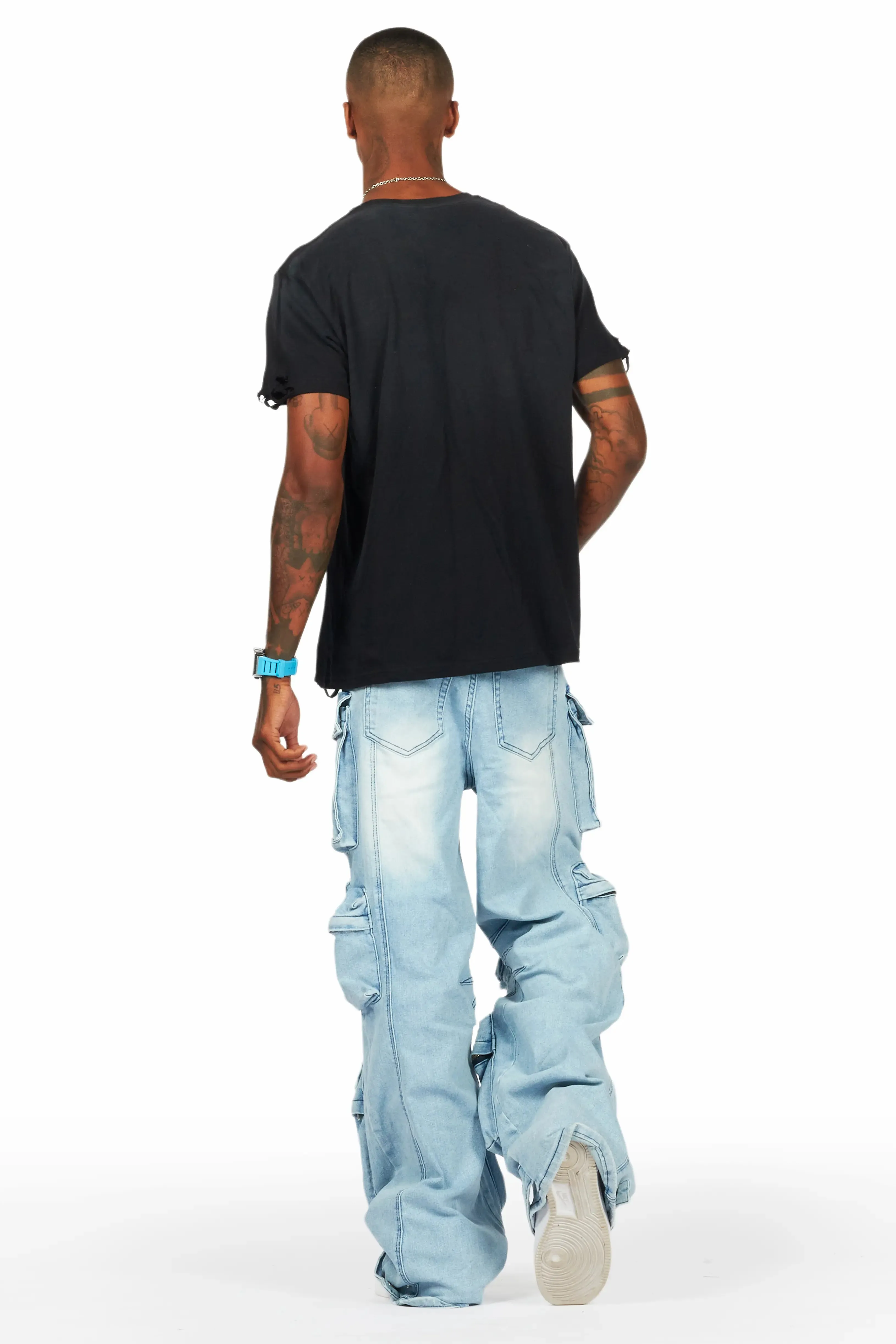 Mahesh Blue Baggy Cargo Jean sold by Rockstar Original product image thumbnail 5