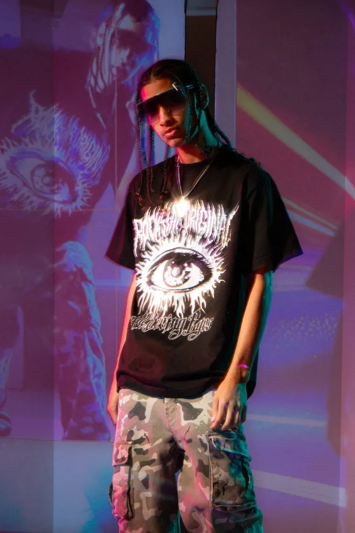 All Seeing Eyes Black Oversized T-Shirt sold by Rockstar Original product image thumbnail 2