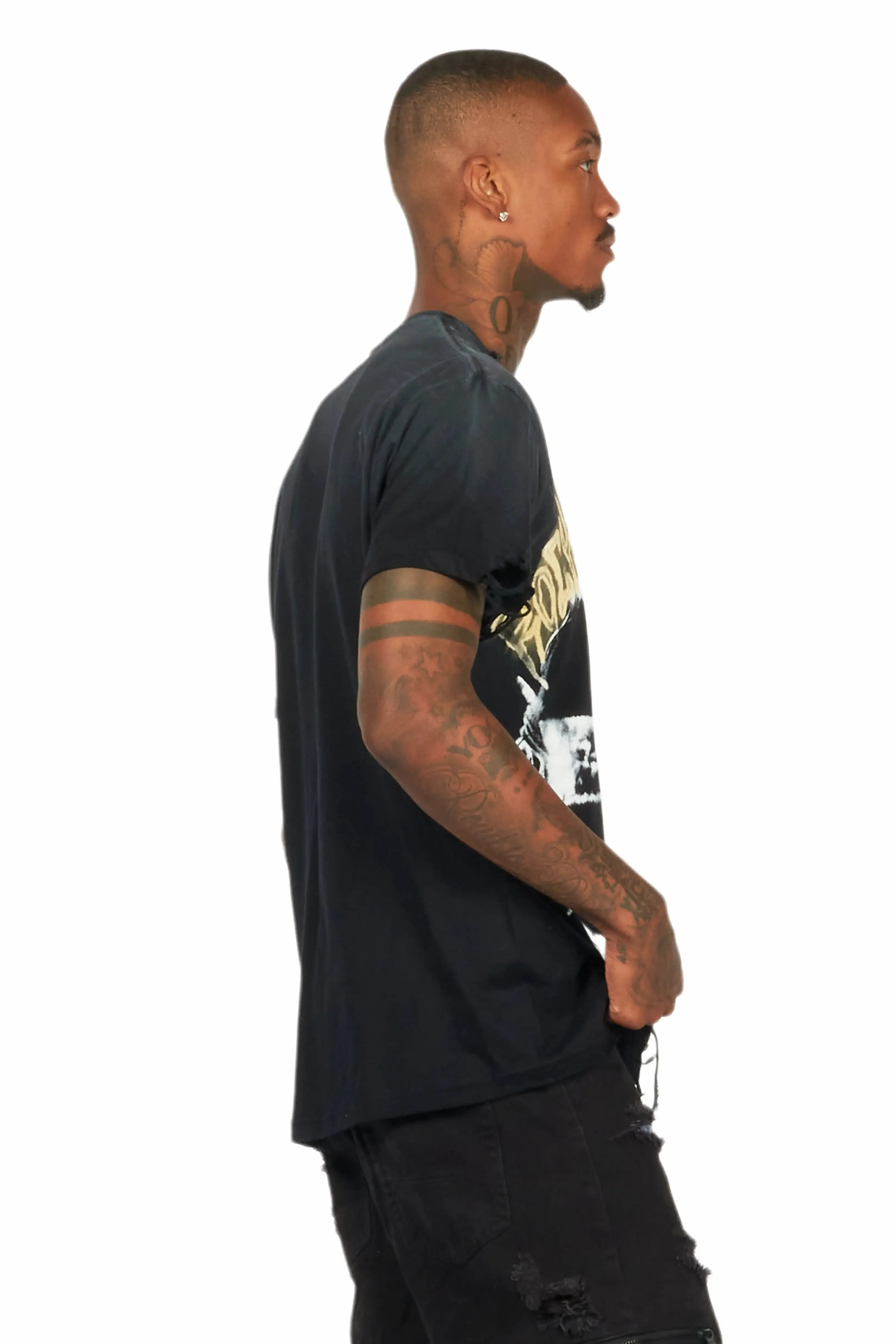 Baki Black Oversized Graphic T-Shirt sold by Rockstar Original product image thumbnail 3