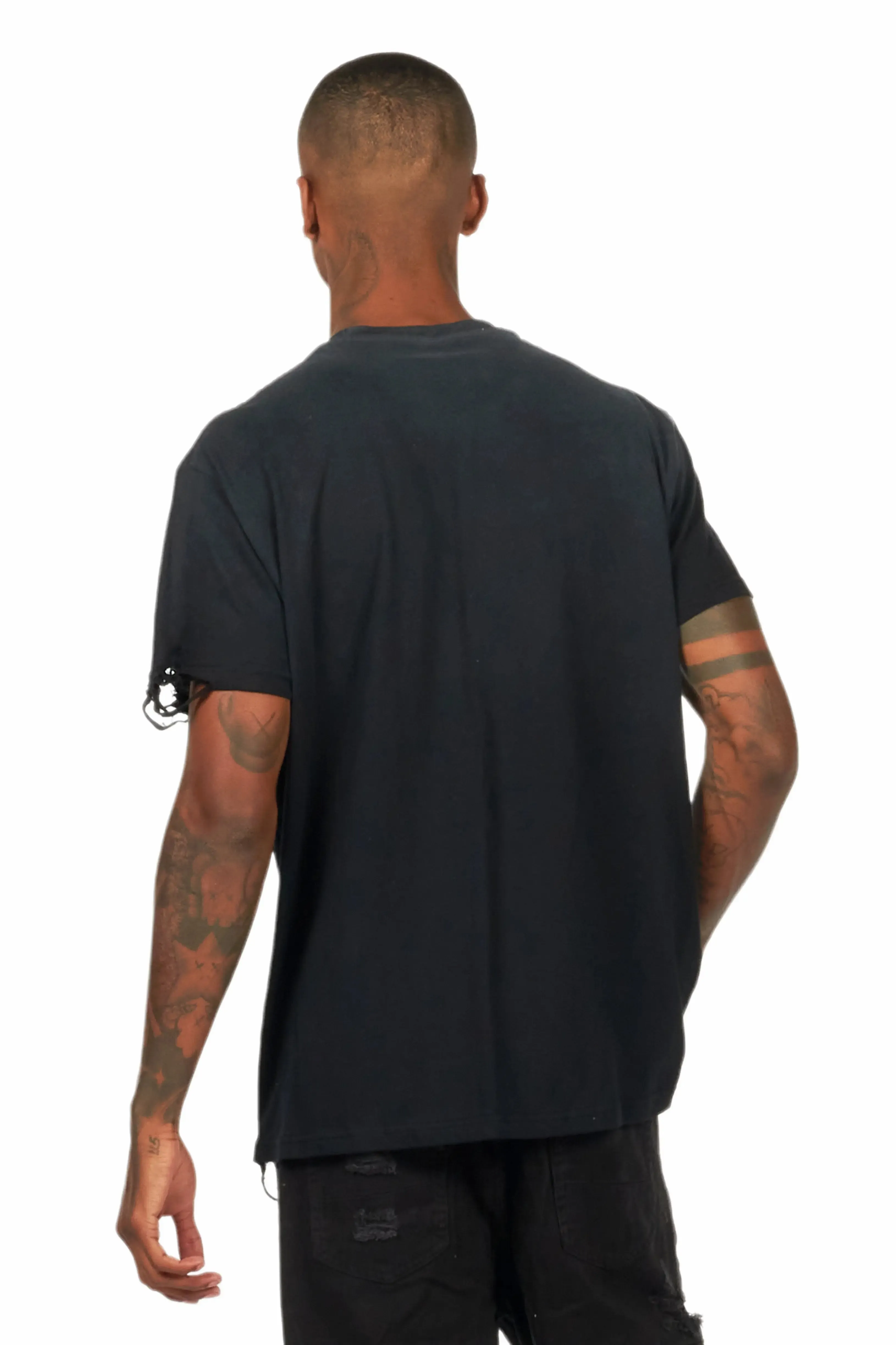 Baki Black Oversized Graphic T-Shirt sold by Rockstar Original product image thumbnail 4