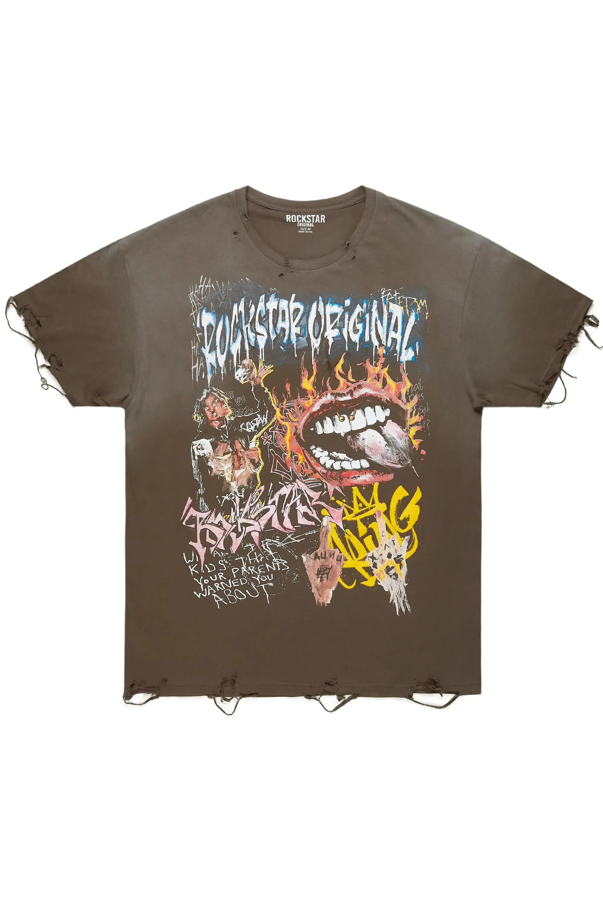 Yooz Charcoal Graphic Oversized T-Shirt sold by Rockstar Original