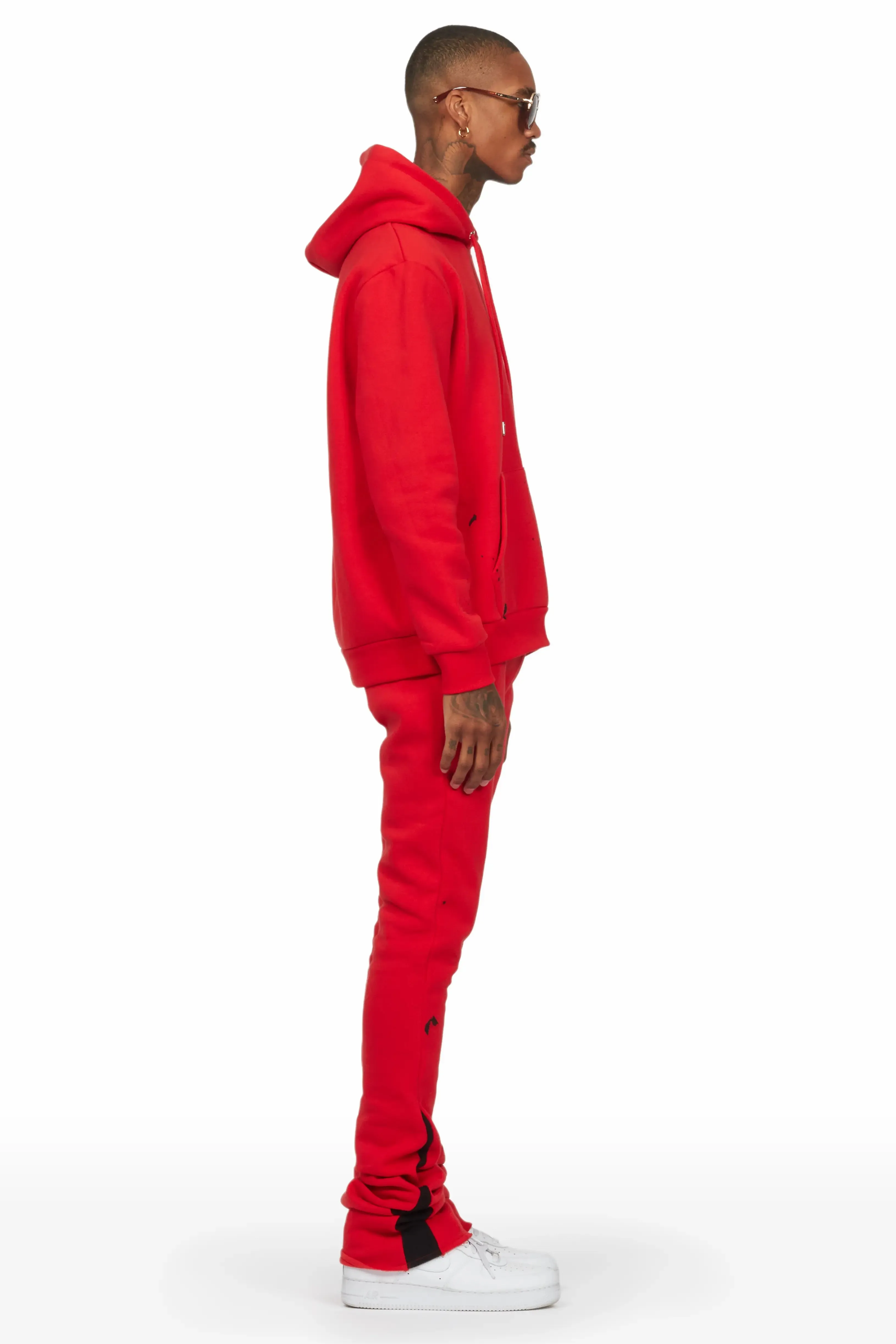 Raffer Red Hoodie/Super Stacked Flare Pant Set sold by Rockstar Original product image thumbnail 4