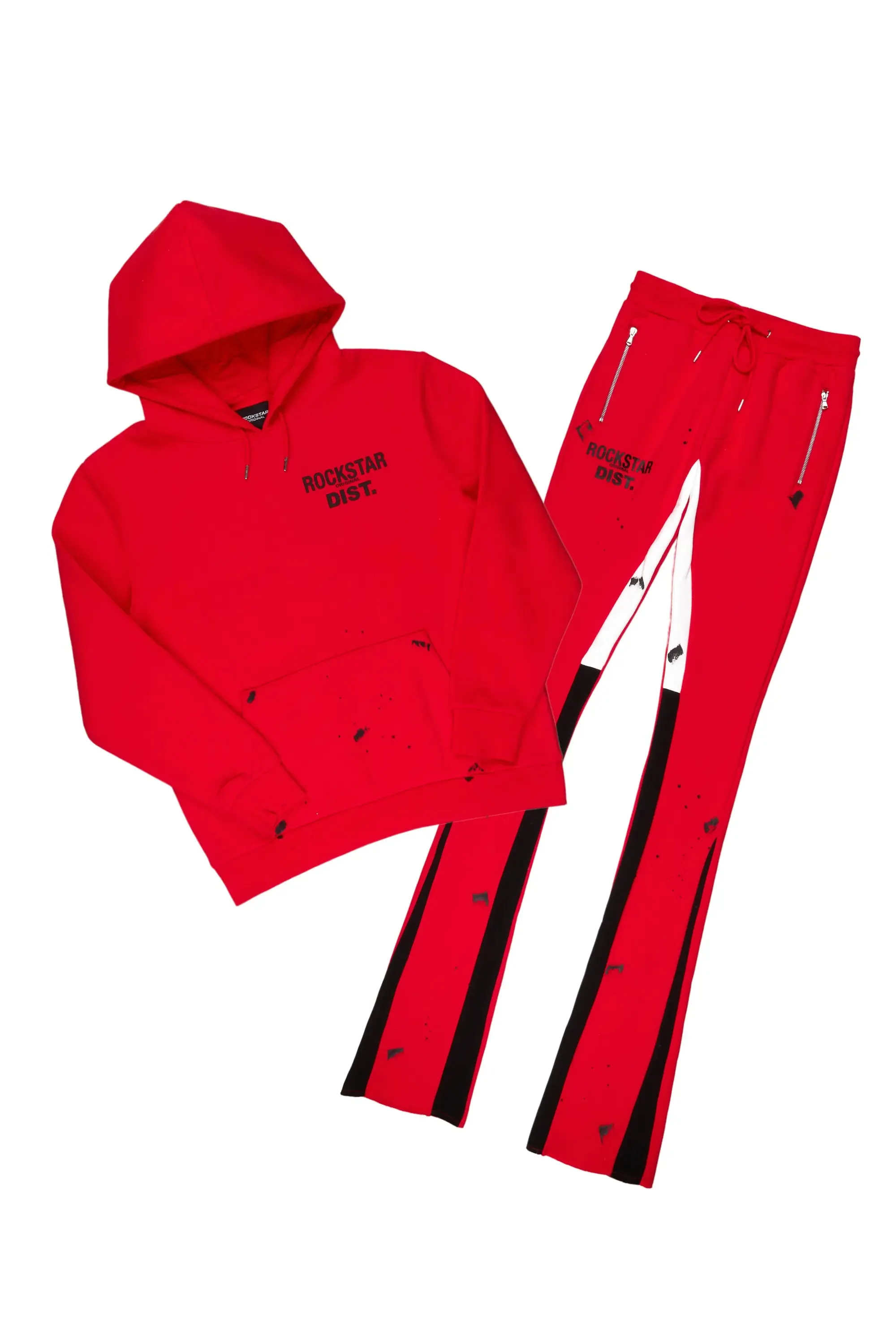 Raffer Red Hoodie/Super Stacked Flare Pant Set sold by Rockstar Original product image thumbnail 2