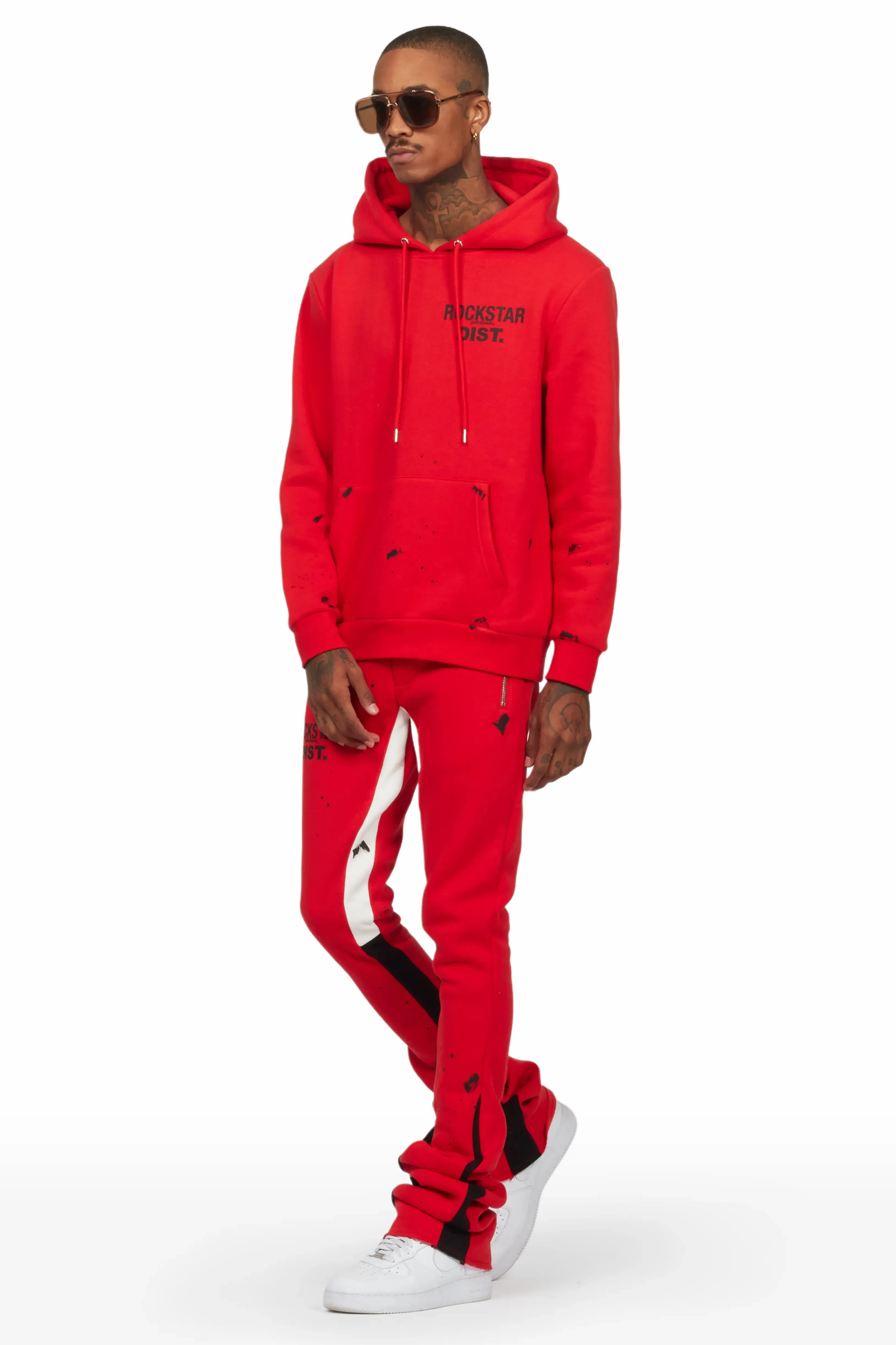 Raffer Red Hoodie/Super Stacked Flare Pant Set sold by Rockstar Original product image thumbnail 3