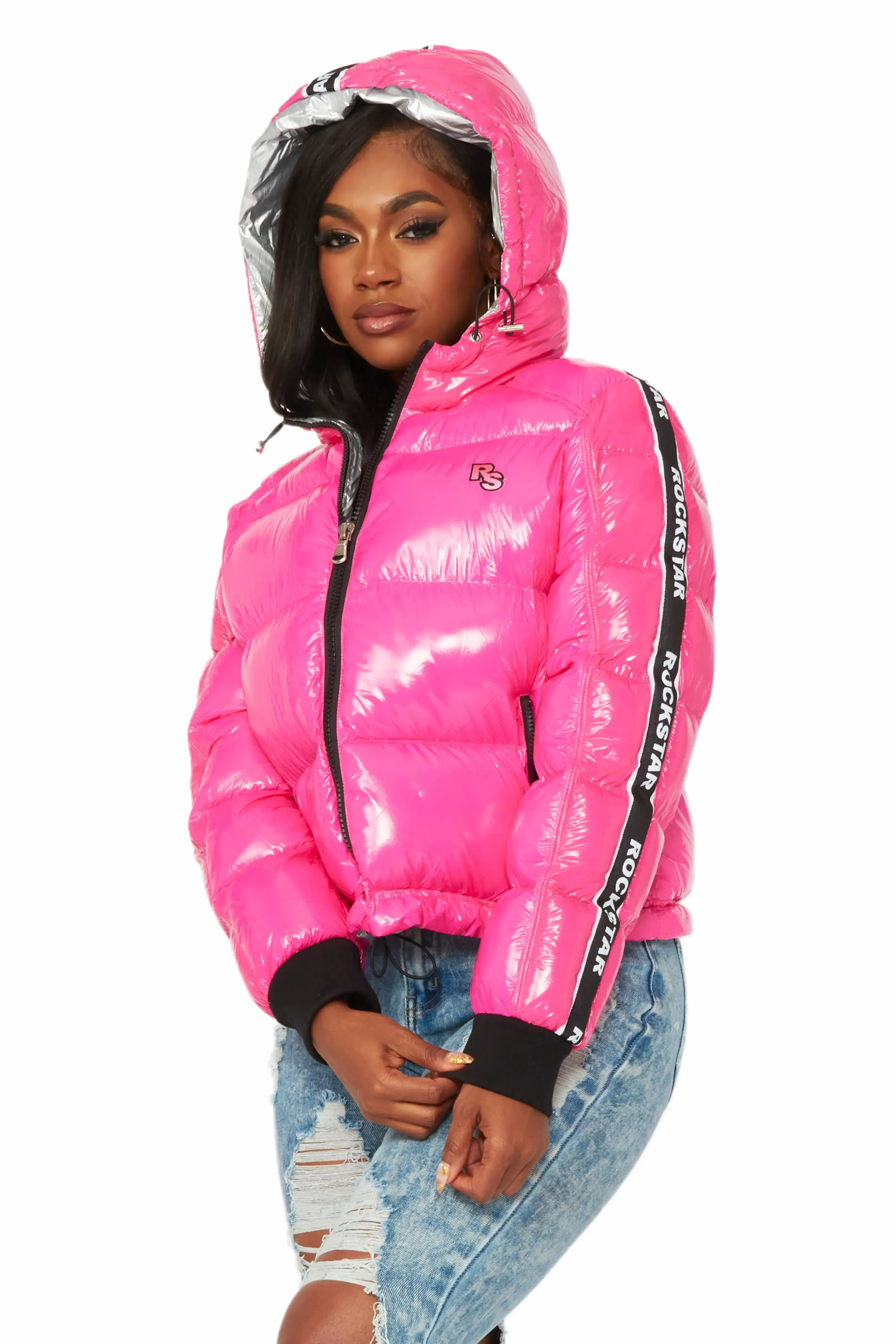 Jackey Hot Pink Puffer Jacket sold by Rockstar Original product image thumbnail 4