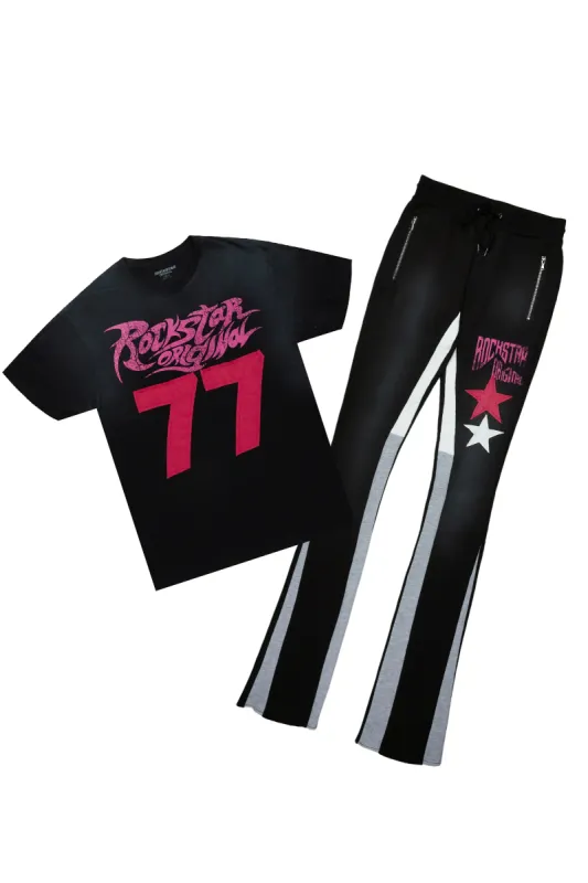 Fone Black T-Shirt/Super Stacked Flare Track Set sold by Rockstar Original