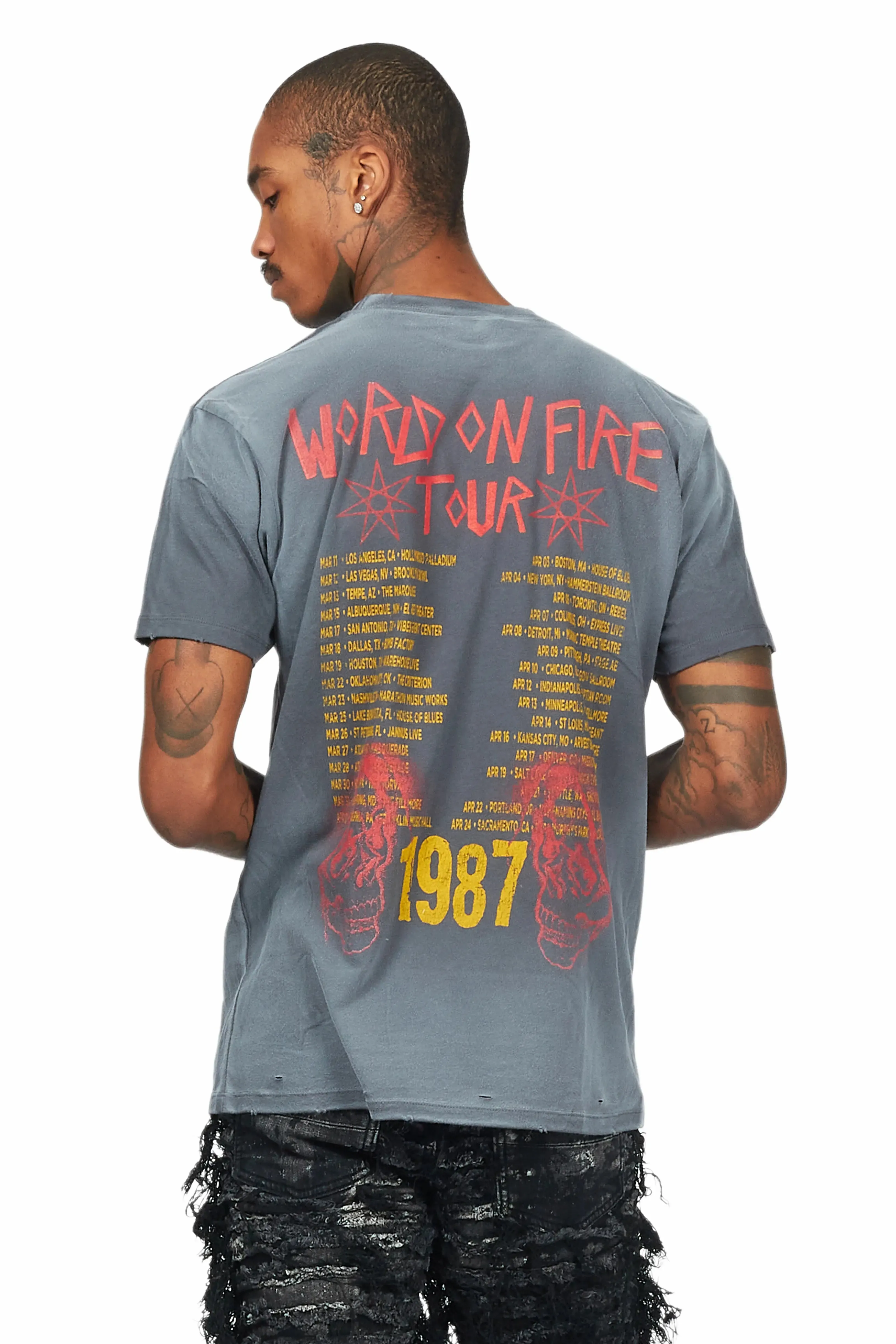 Barrett Charcoal Printed T-Shirt sold by Rockstar Original product image thumbnail 5