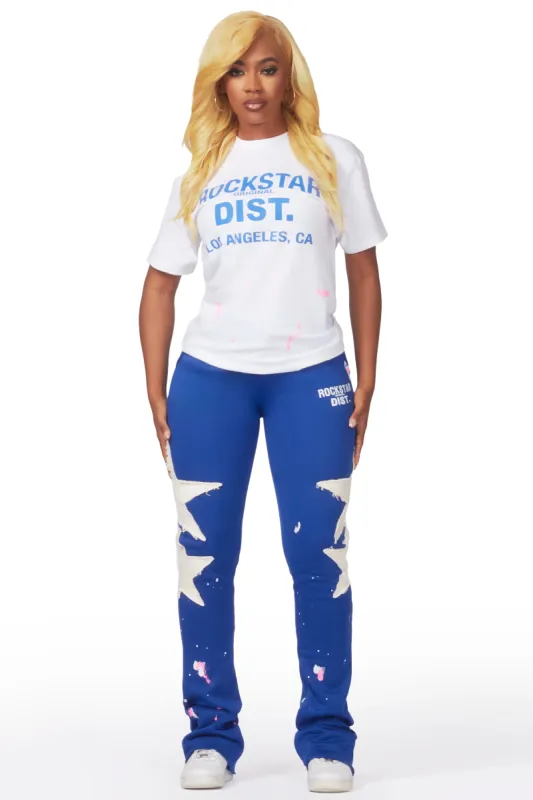 Valeria White/Royal Blue T-Shirt Trackset sold by Rockstar Original