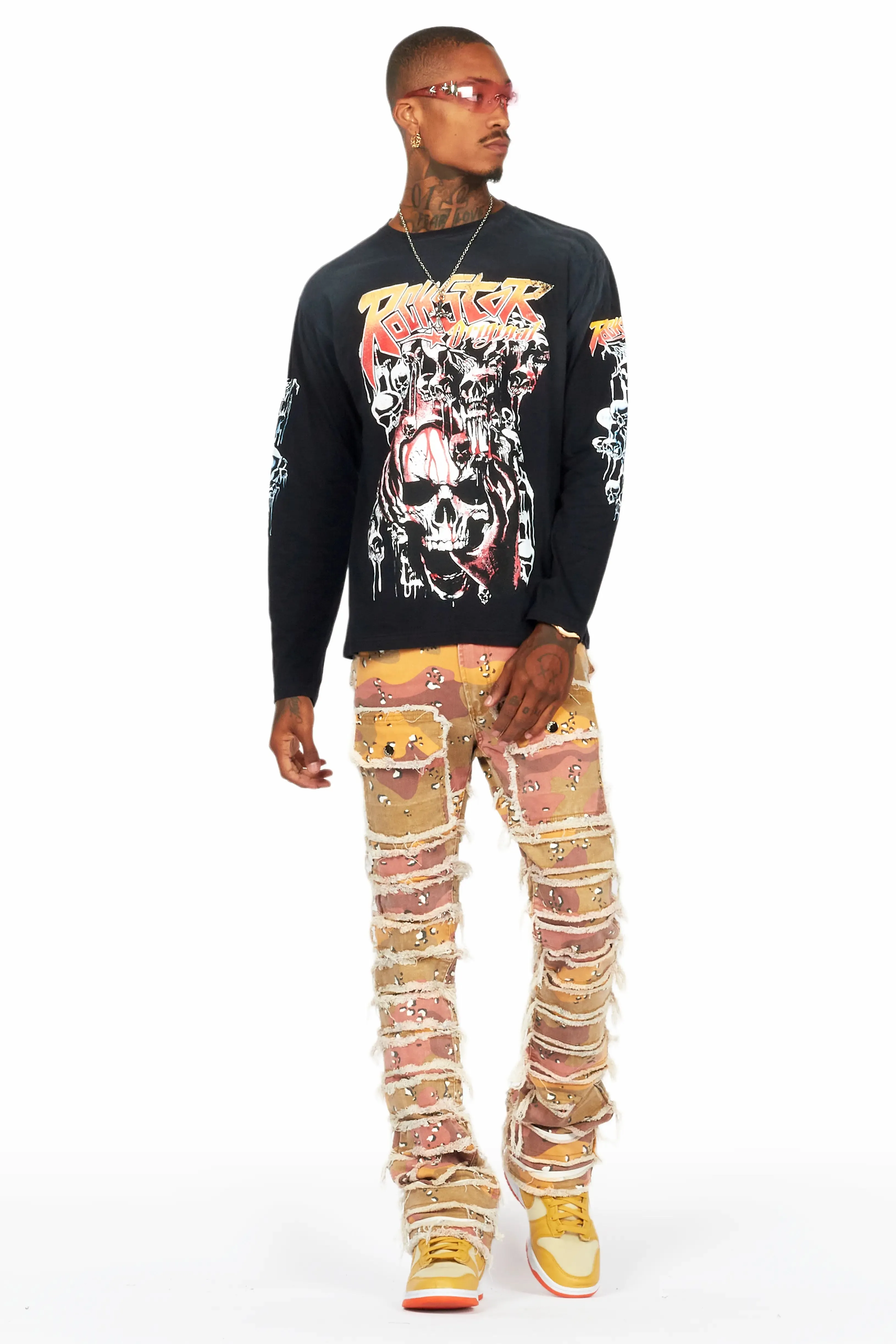 Kinby Multi Camo Stacked Flare Jean sold by Rockstar Original product image thumbnail 3
