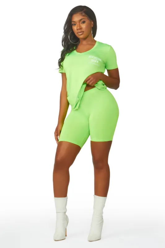 Toxica Neon Green Bike Short Set sold by Rockstar Original