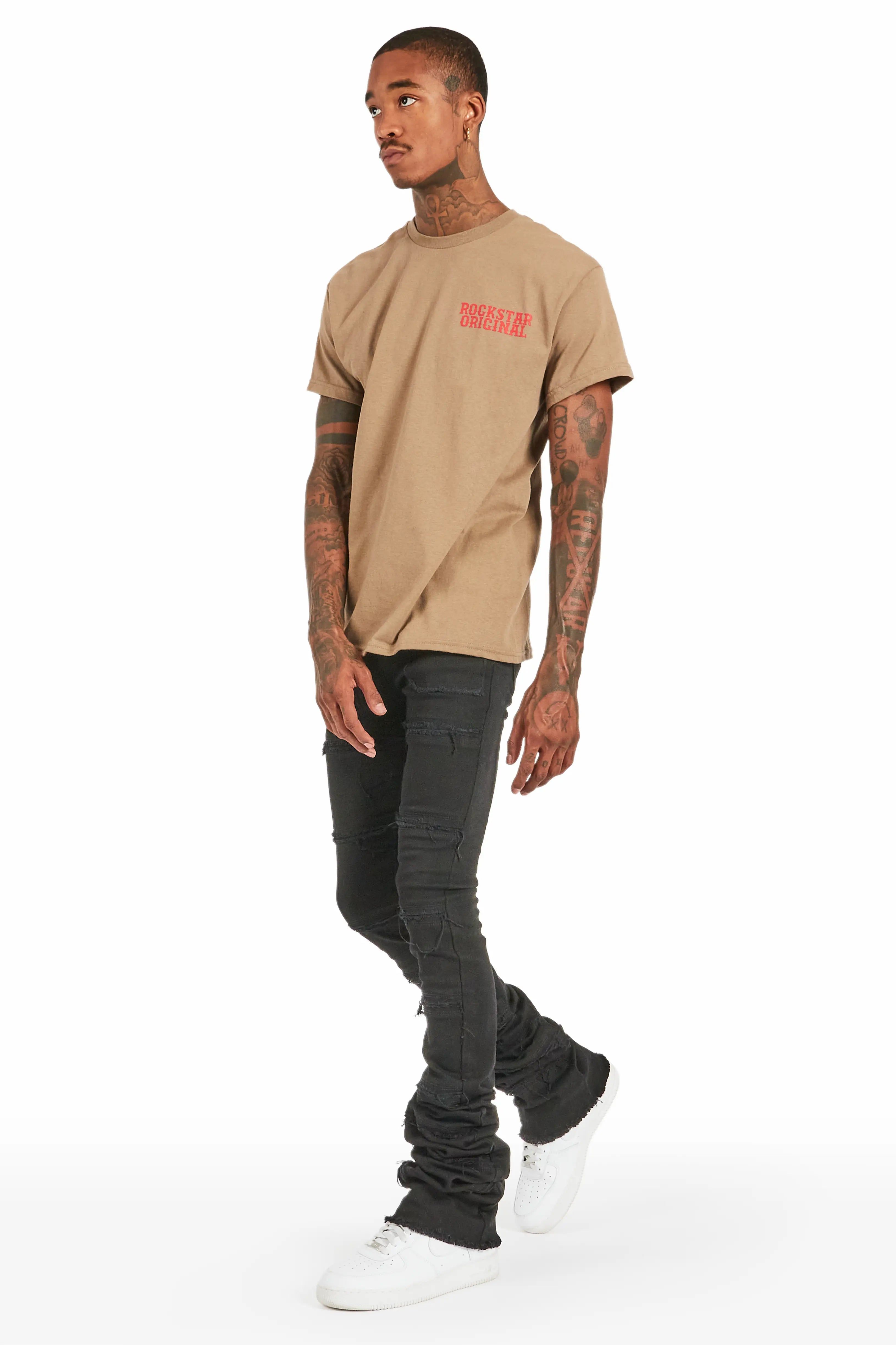 Zevon Black Super Stacked Flare Jean sold by Rockstar Original product image thumbnail 5