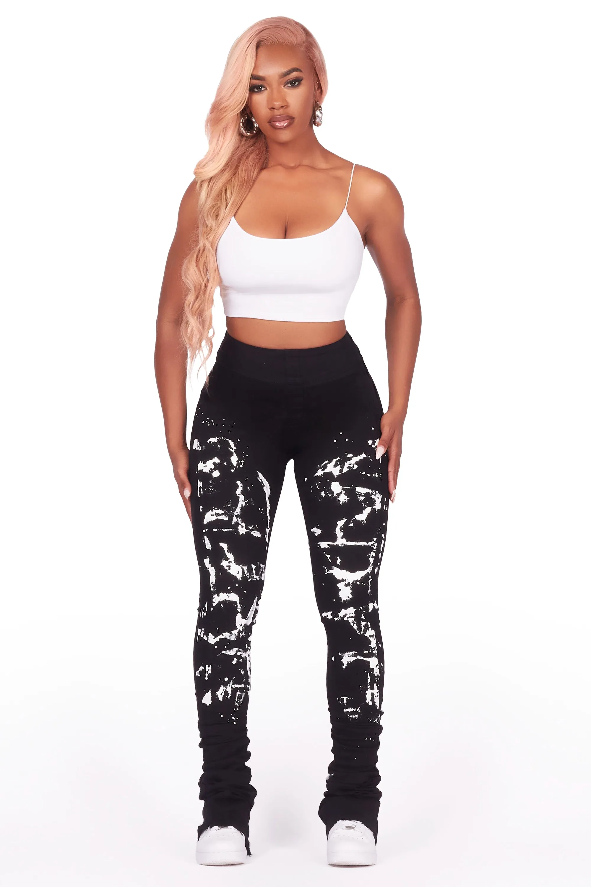 Kaya Black Painted Super Stacked Jean sold by Rockstar Original product image thumbnail 3