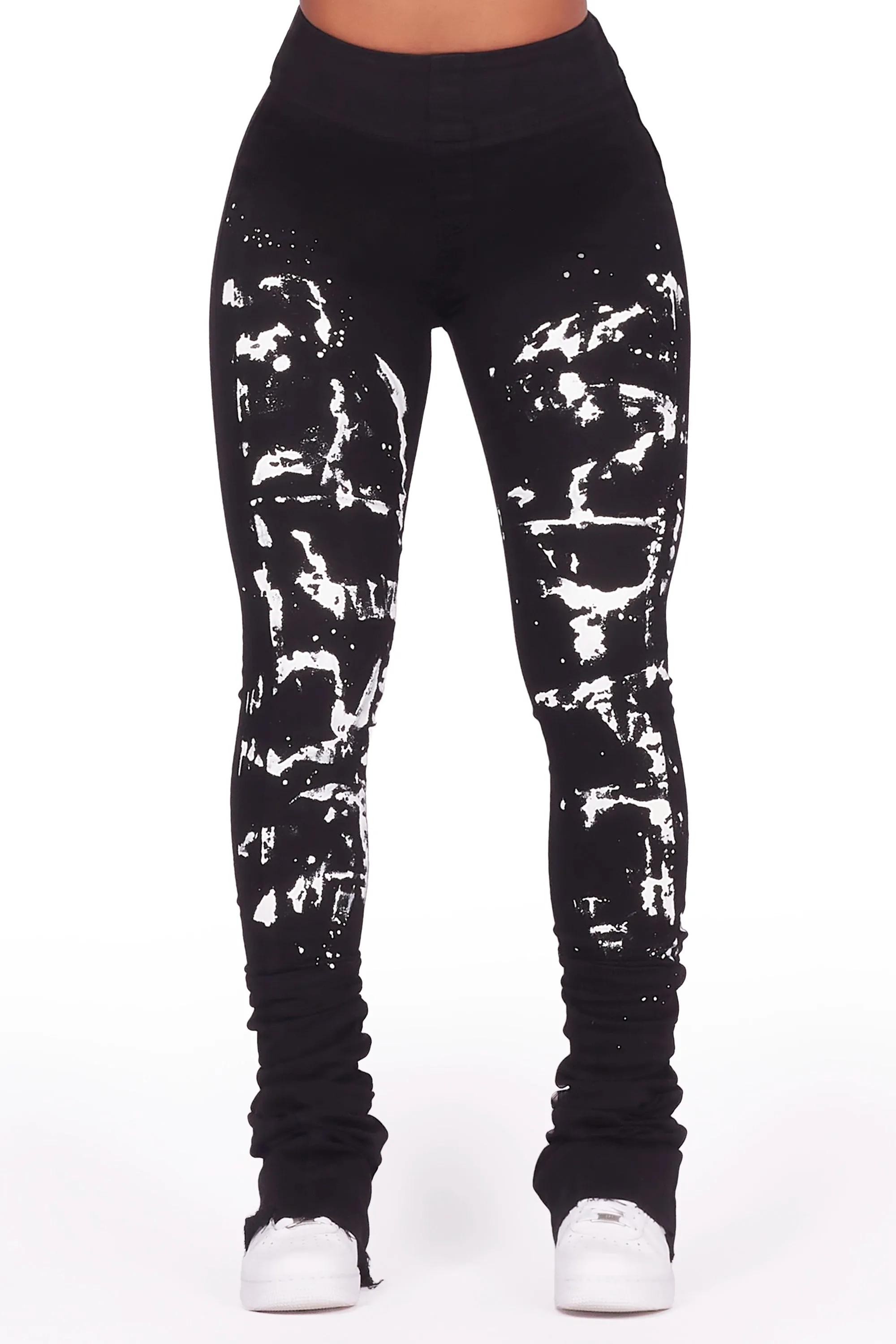 Kaya Black Painted Super Stacked Jean sold by Rockstar Original