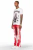 Deathrow White/Red T-Shirt/Stacked Flare Pant Set sold by Rockstar Original
