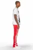 Deathrow White/Red T-Shirt/Stacked Flare Pant Set sold by Rockstar Original