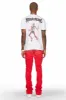 Deathrow White/Red T-Shirt/Stacked Flare Pant Set sold by Rockstar Original
