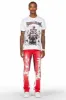 Deathrow White/Red T-Shirt/Stacked Flare Pant Set sold by Rockstar Original