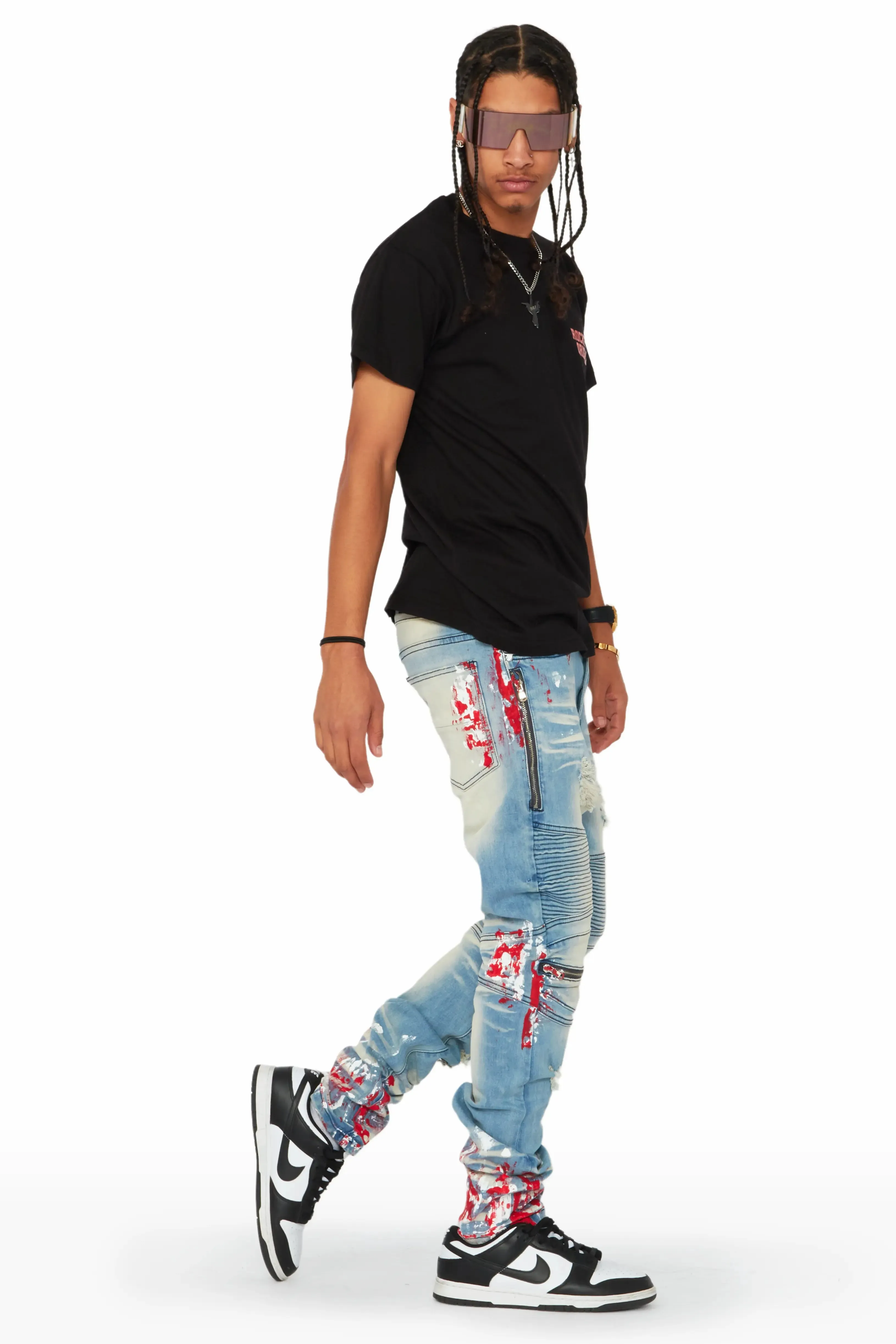 Kodak Blue/Red Painter Biker Jean sold by Rockstar Original product image thumbnail 3