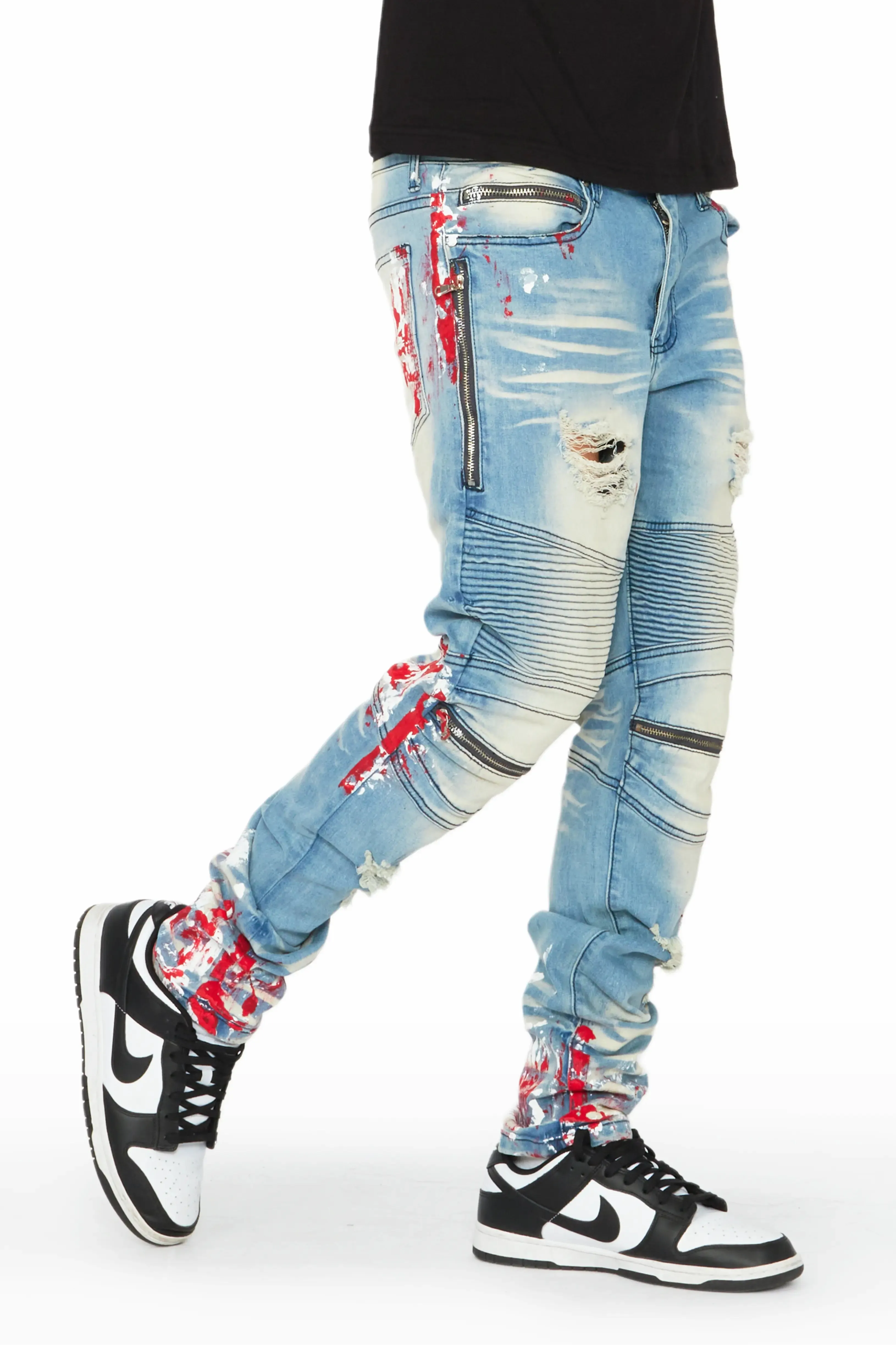 Kodak Blue/Red Painter Biker Jean sold by Rockstar Original