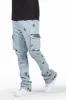 Radko Heather Grey Stacked Flare Cargo Pants sold by Rockstar Original