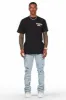 Radko Heather Grey Stacked Flare Cargo Pants sold by Rockstar Original