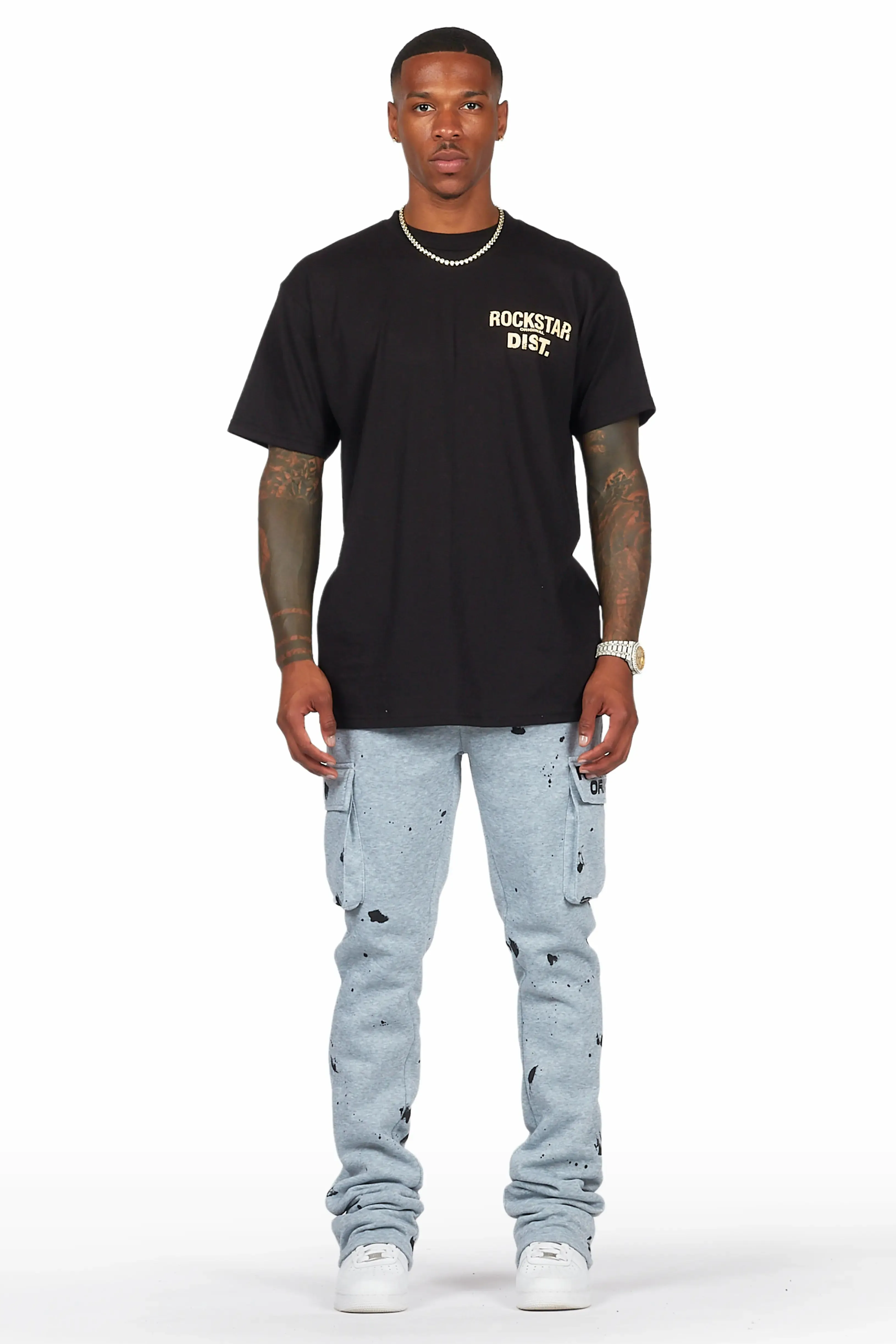 Radko Heather Grey Stacked Flare Cargo Pants sold by Rockstar Original product image thumbnail 3
