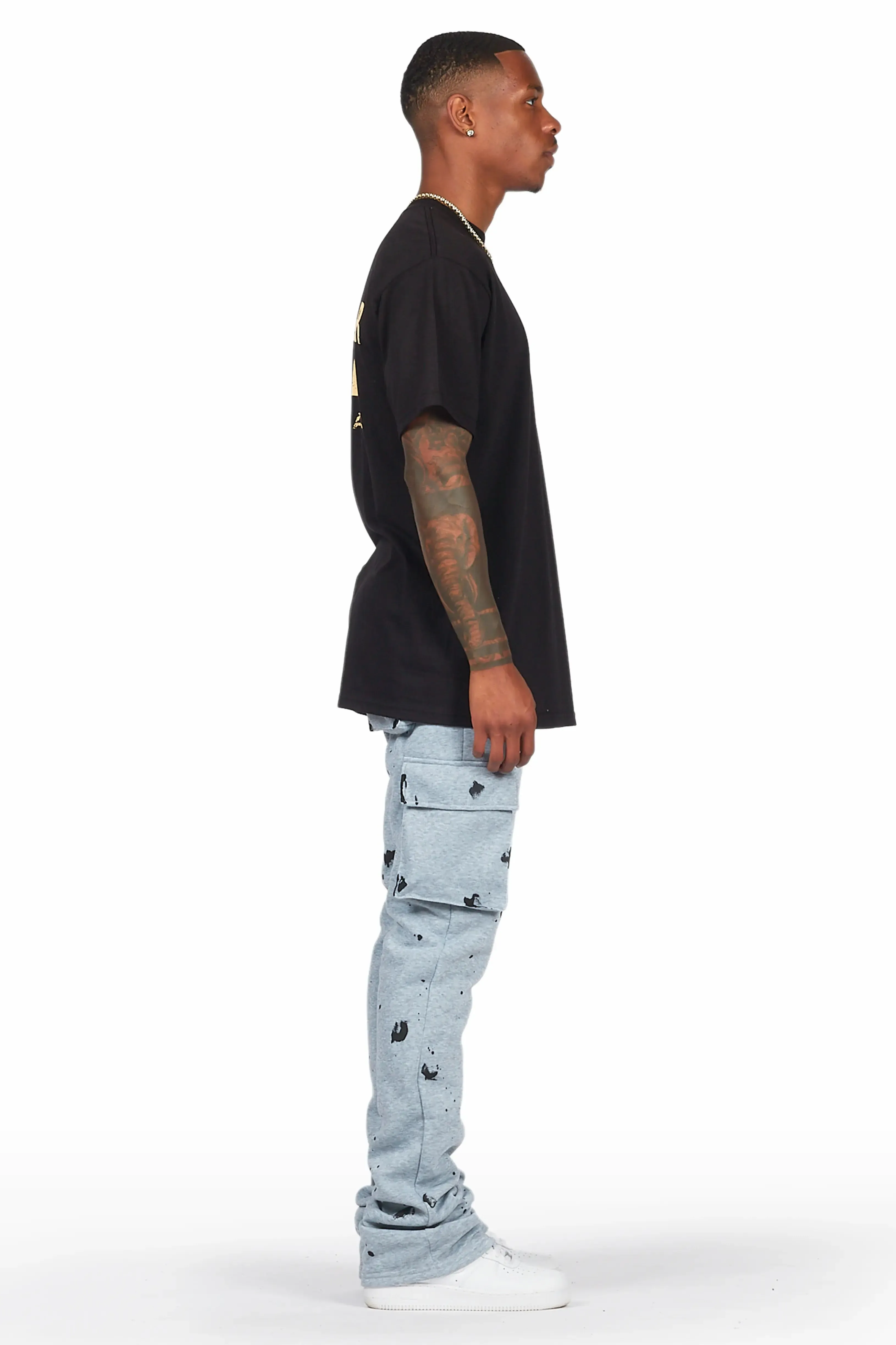 Radko Heather Grey Stacked Flare Cargo Pants sold by Rockstar Original product image thumbnail 5