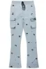 Radko Heather Grey Stacked Flare Cargo Pants sold by Rockstar Original