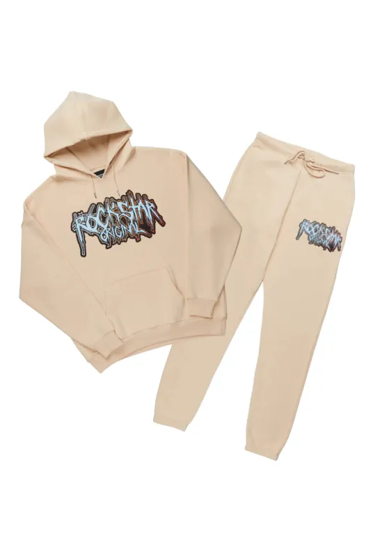 Andreas Beige Relaxed Fit Track Set sold by Rockstar Original