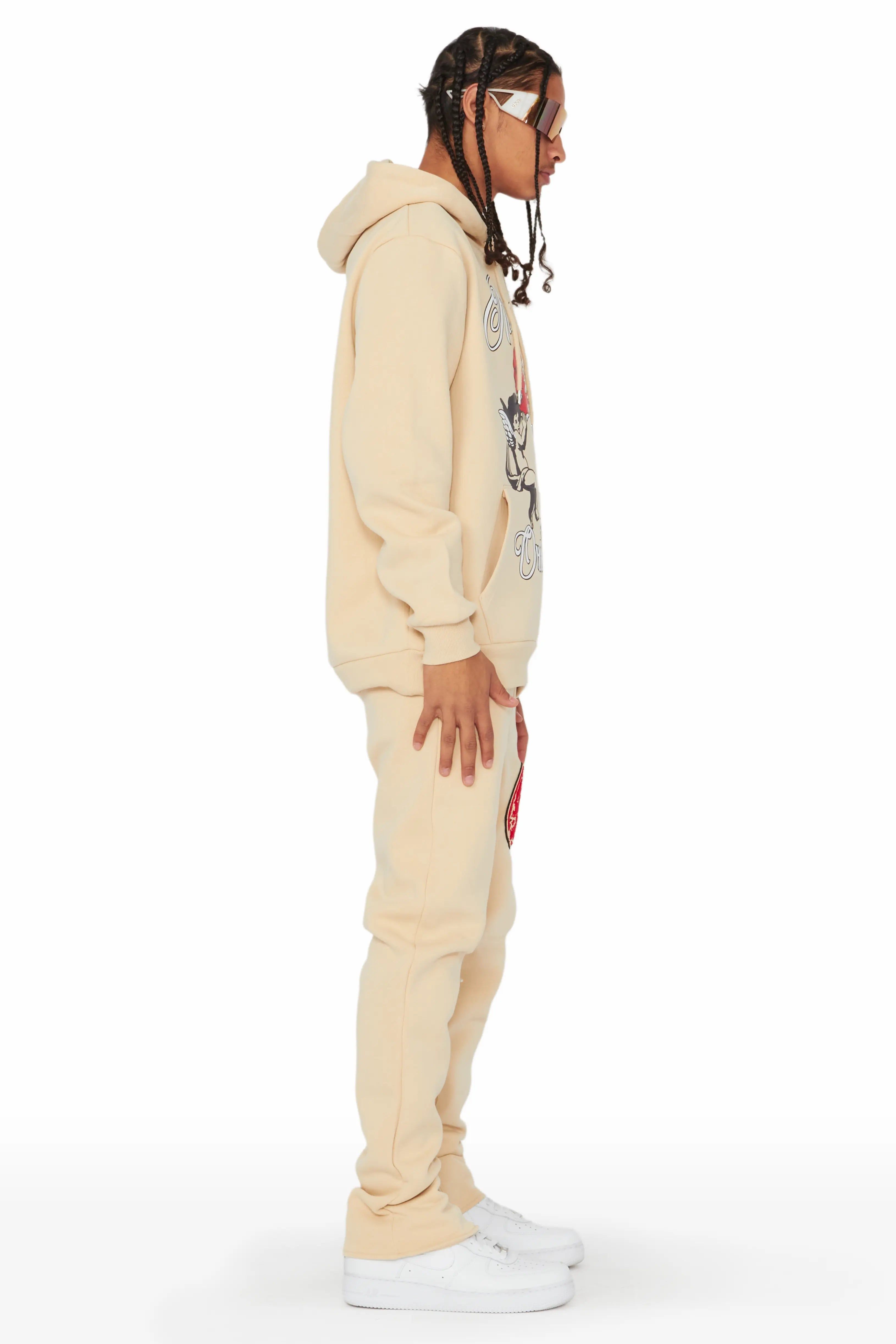 Angelo Beige Slim Fit Track Set sold by Rockstar Original product image thumbnail 3