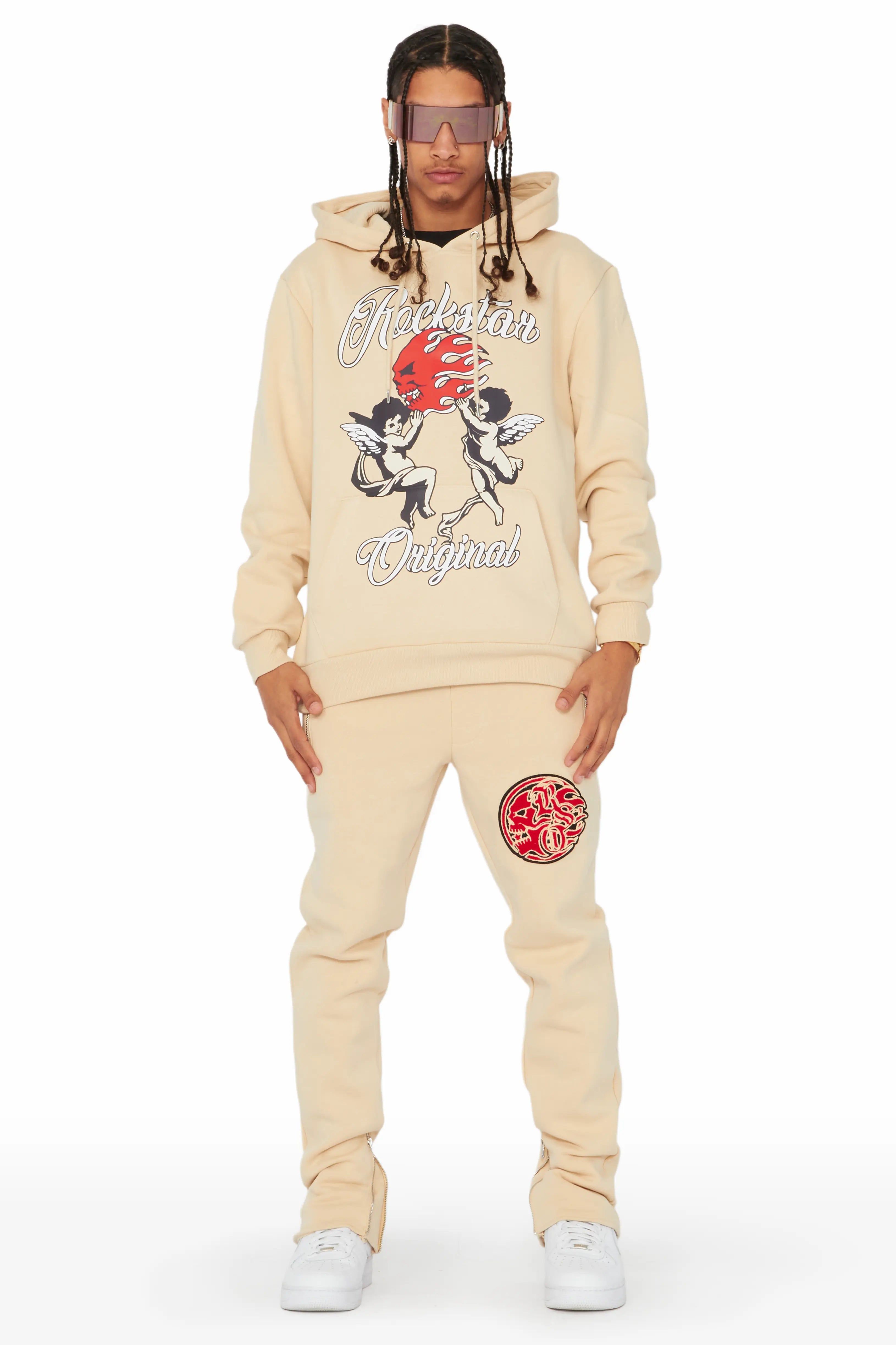 Angelo Beige Slim Fit Track Set sold by Rockstar Original