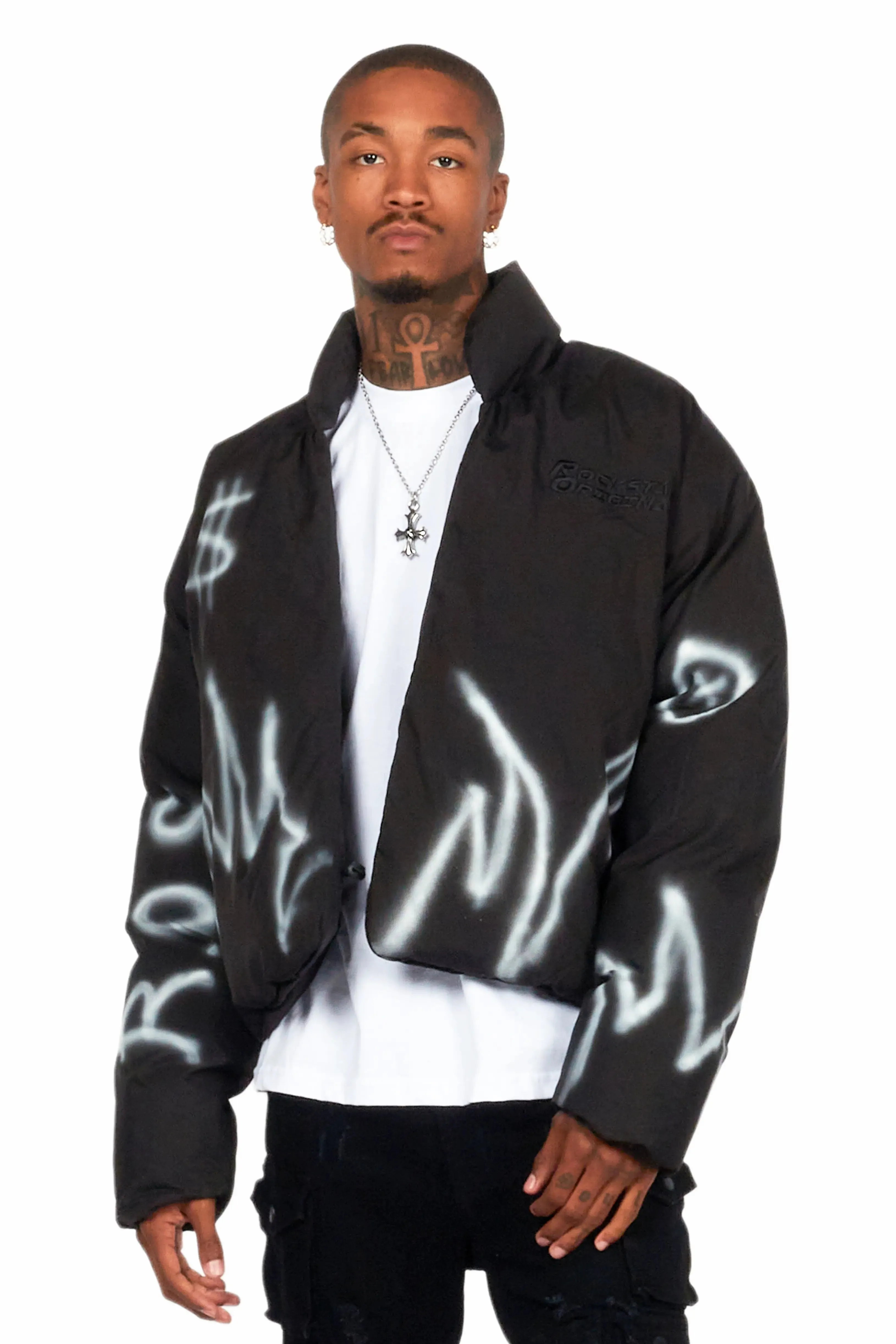 Madok Black Graphic Puffer Jacket sold by Rockstar Original product image thumbnail 2