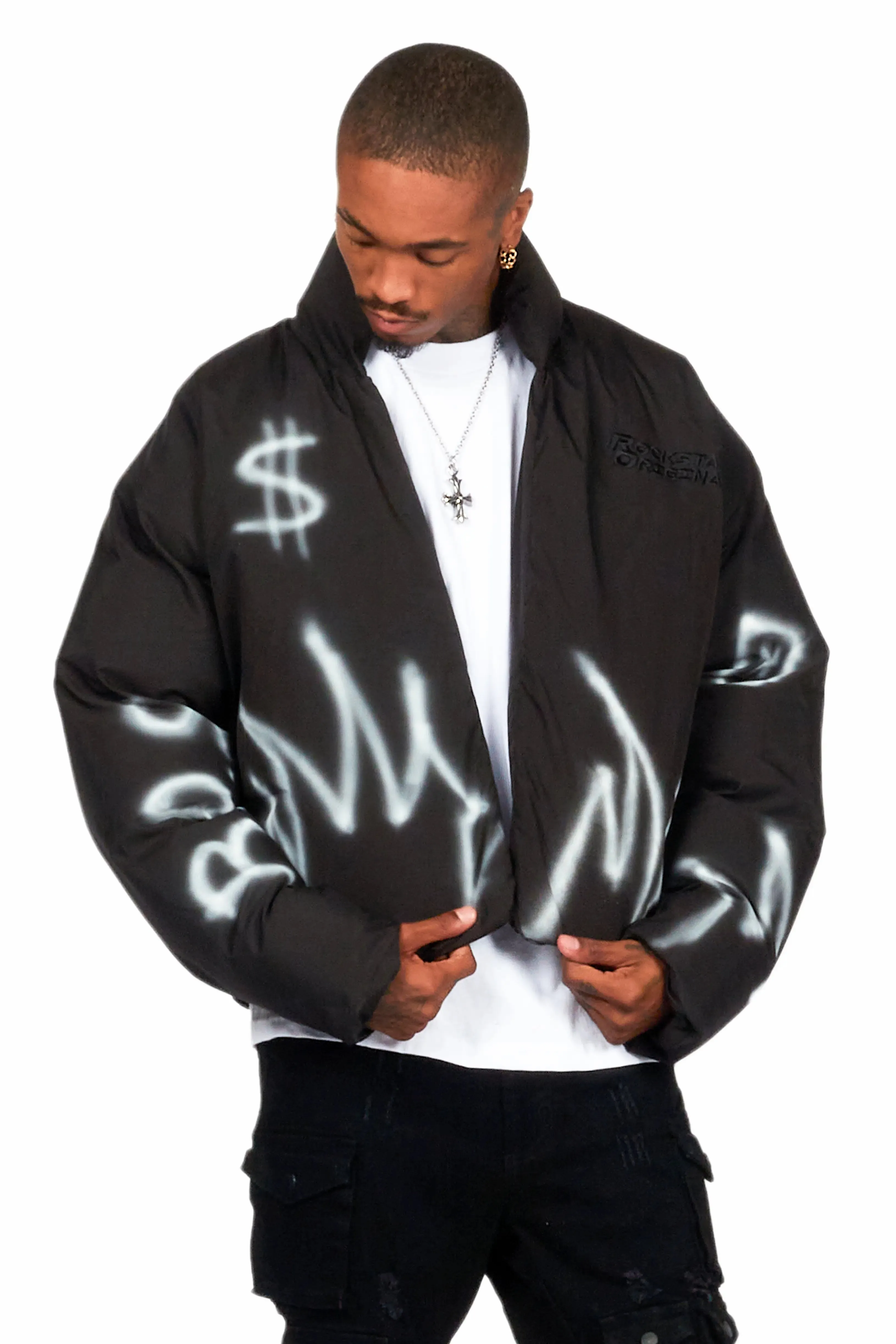 Madok Black Graphic Puffer Jacket sold by Rockstar Original product image thumbnail 3