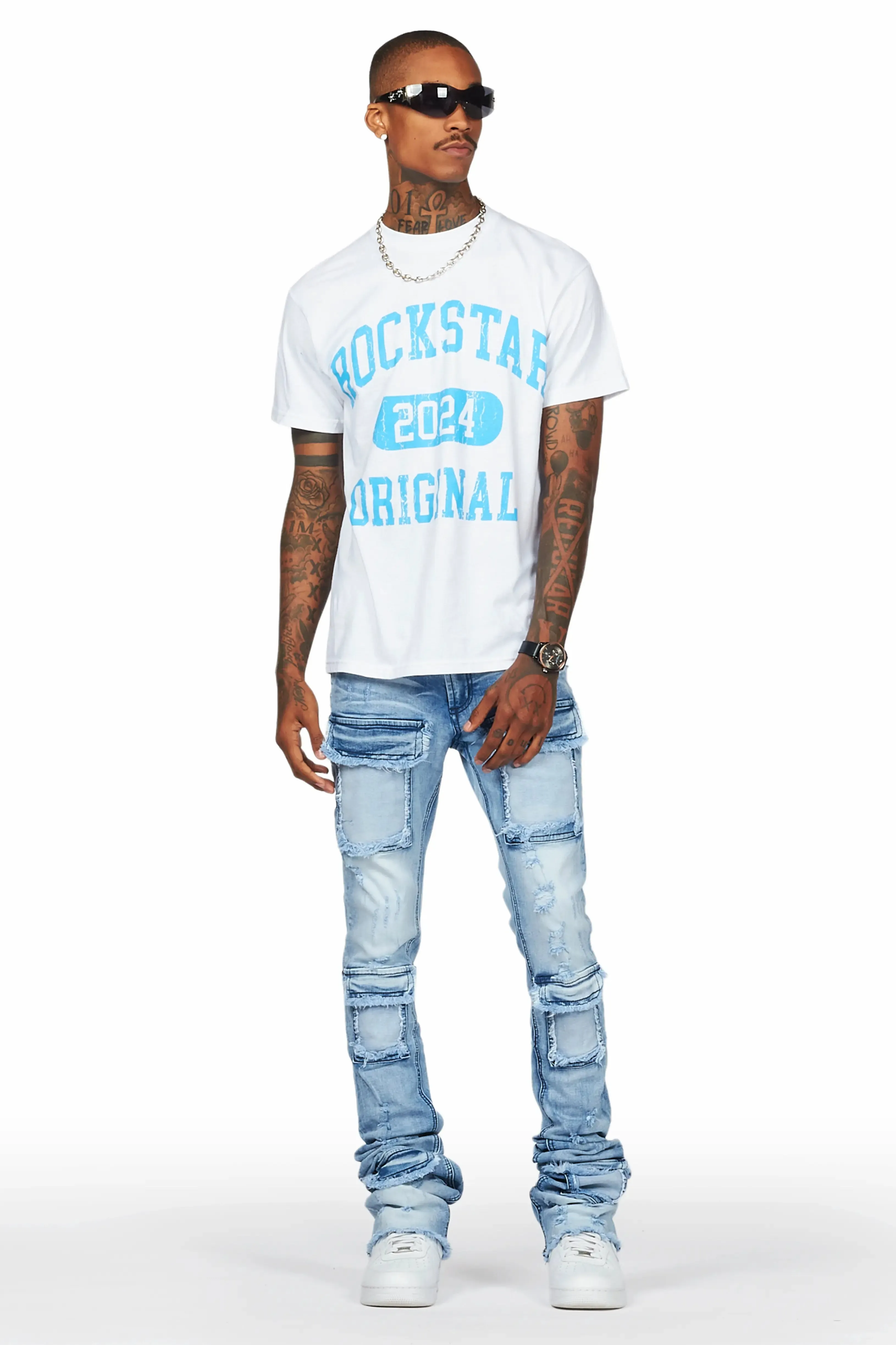 Japoo Blue Super Stacked Flare Jean sold by Rockstar Original product image thumbnail 3
