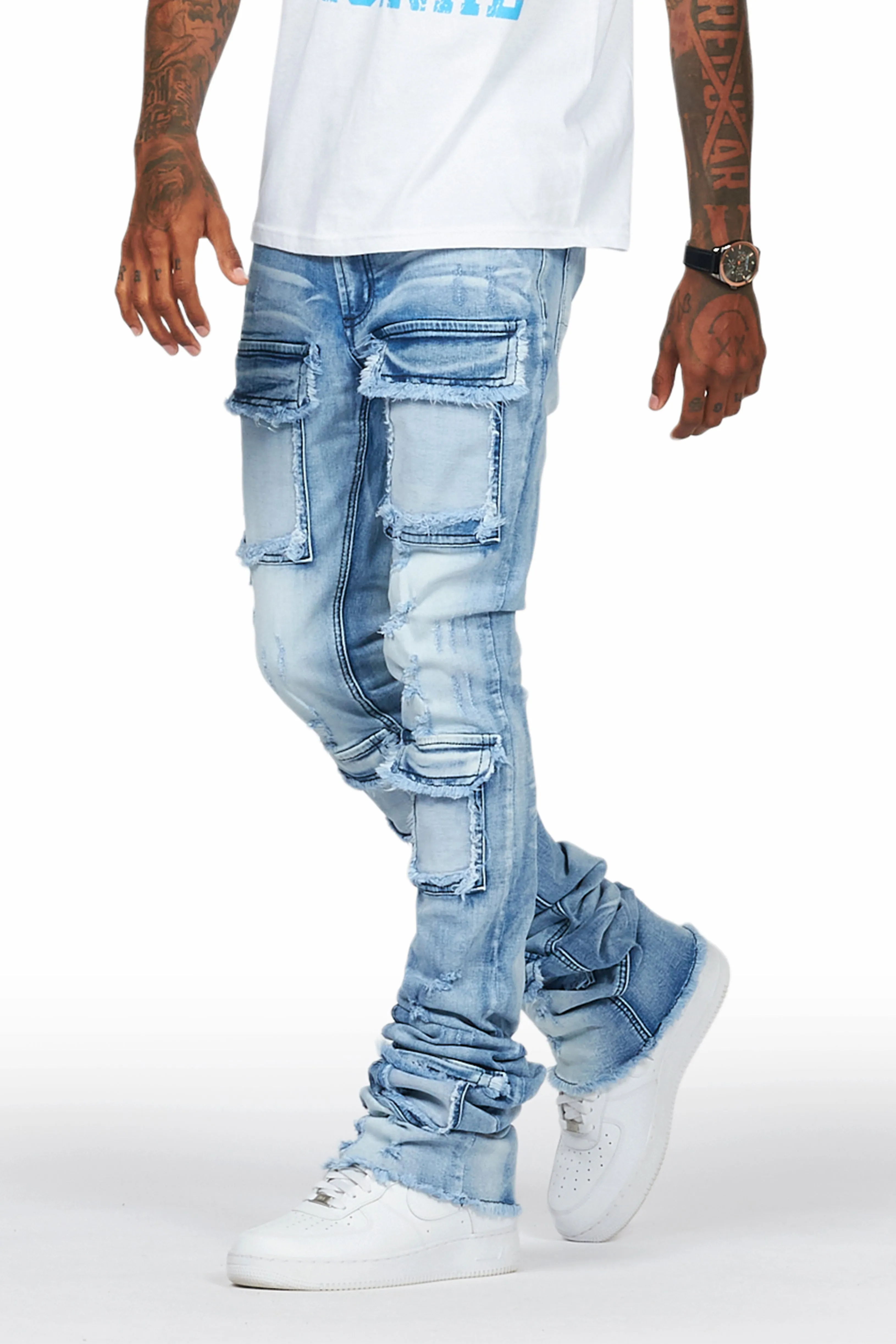 Japoo Blue Super Stacked Flare Jean sold by Rockstar Original