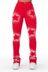 Stars In My Eyes Red Super Stacked Jean sold by Rockstar Original