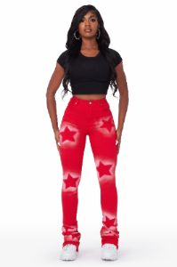 Stars In My Eyes Red Super Stacked Jean sold by Rockstar Original