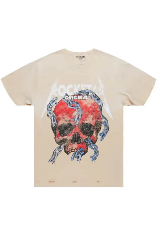 Clester Beige Graphic T-Shirt sold by Rockstar Original