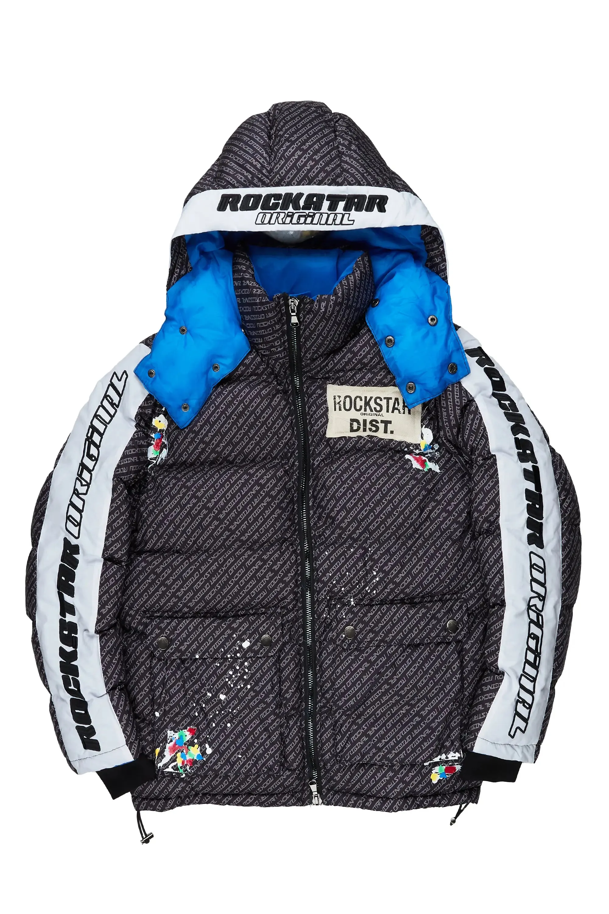 Connor Black Patchwork Puffer sold by Rockstar Original product image thumbnail 2