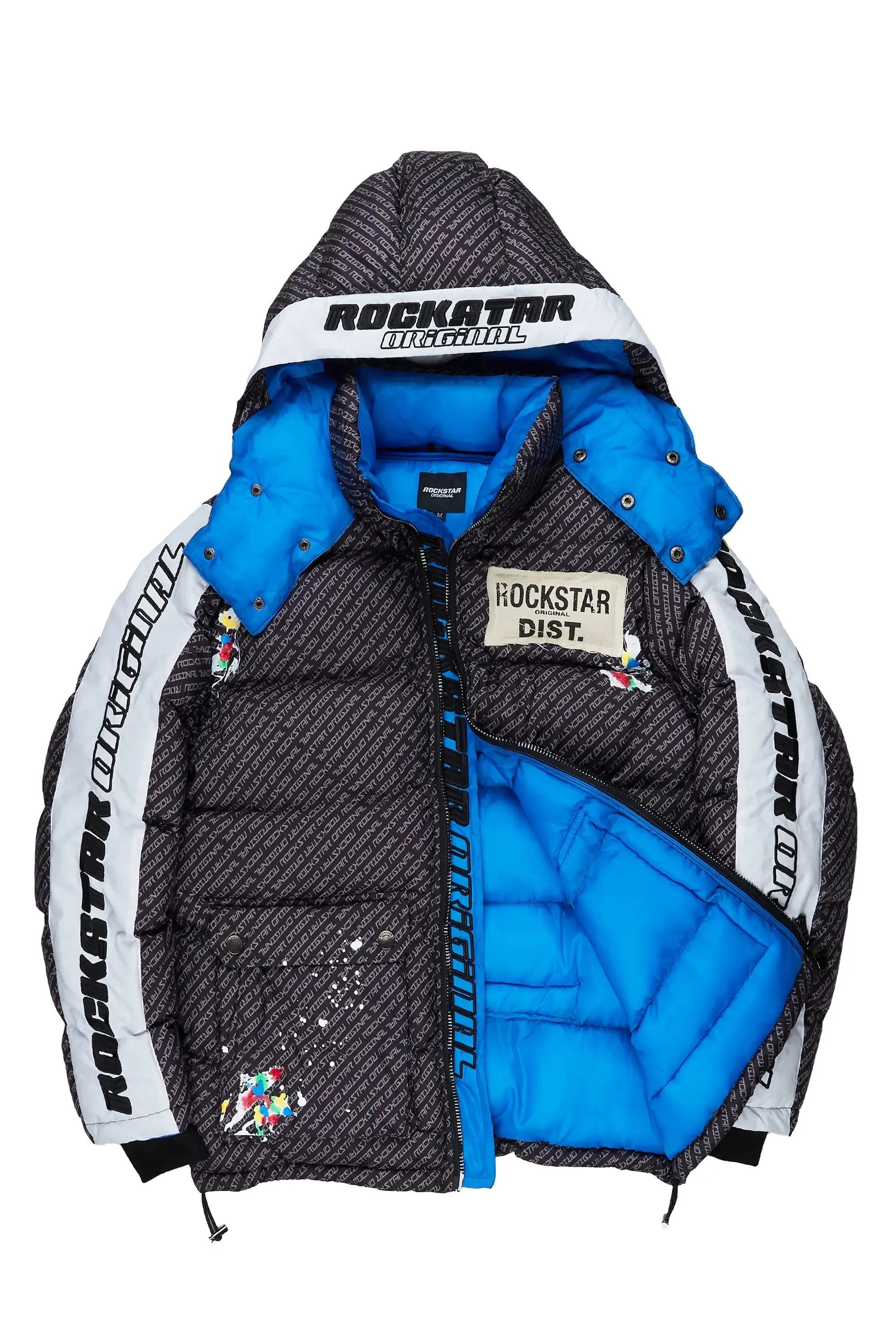 Connor Black Patchwork Puffer sold by Rockstar Original product image thumbnail 3