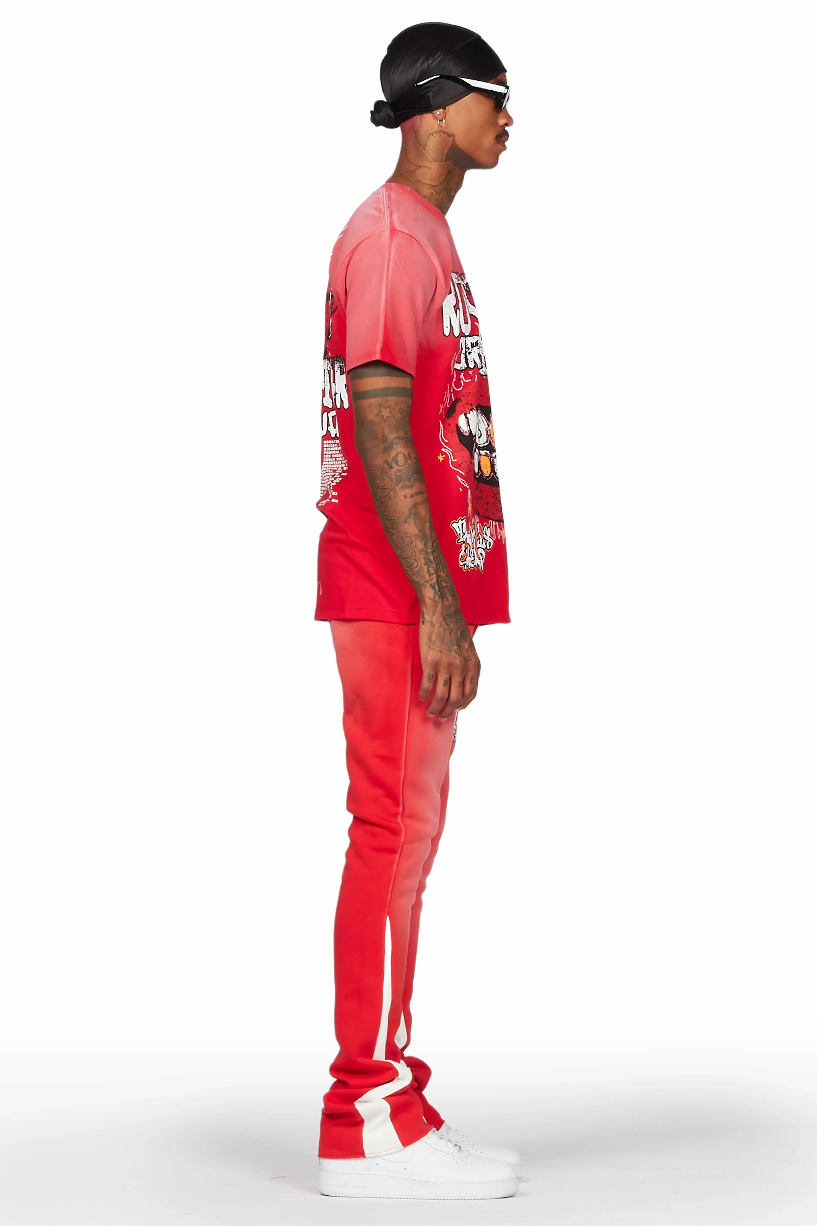 Kizzma Red T-Shirt/Stacked Flare Pant Set sold by Rockstar Original product image thumbnail 4