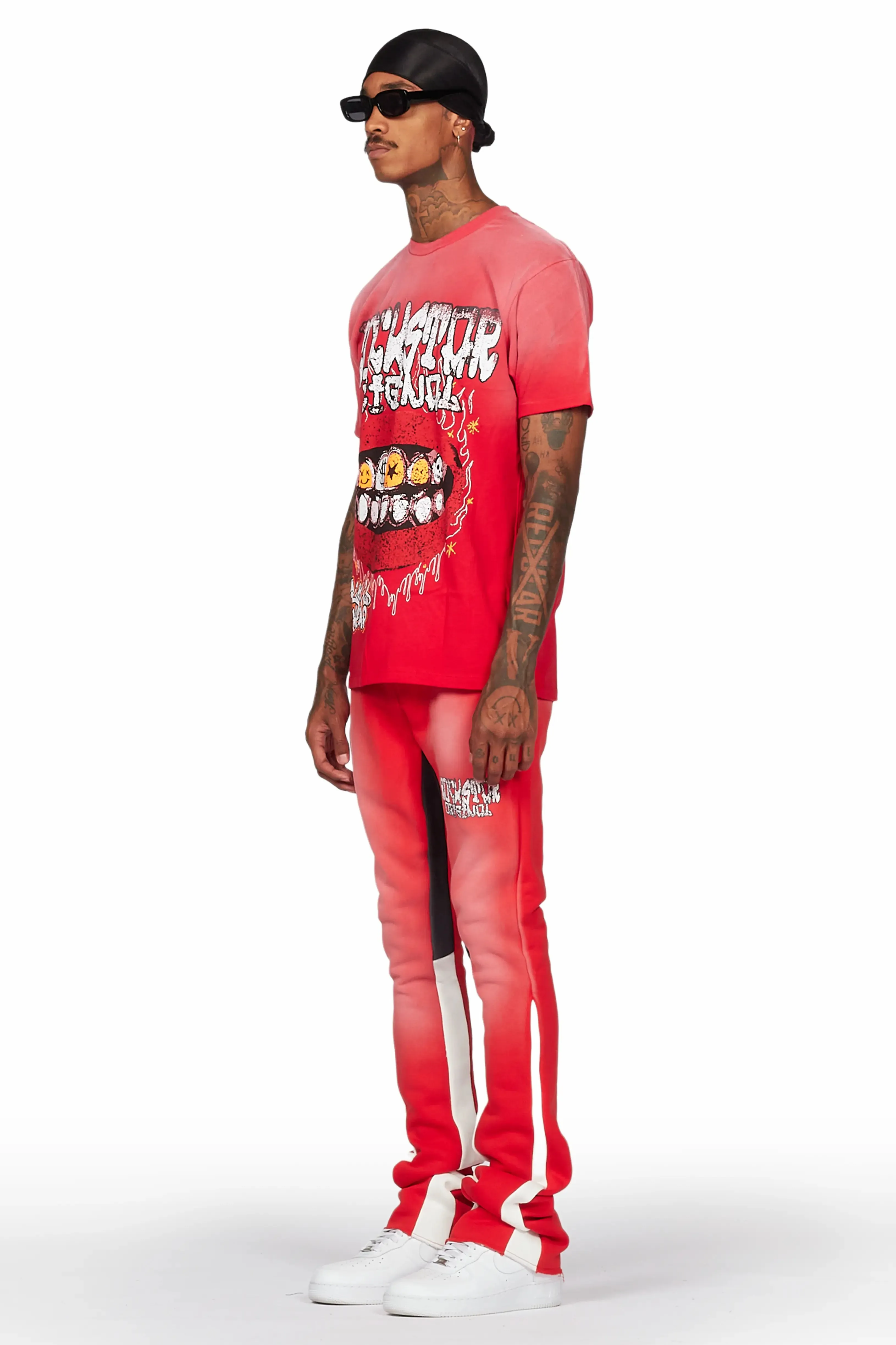 Kizzma Red T-Shirt/Stacked Flare Pant Set sold by Rockstar Original product image thumbnail 3