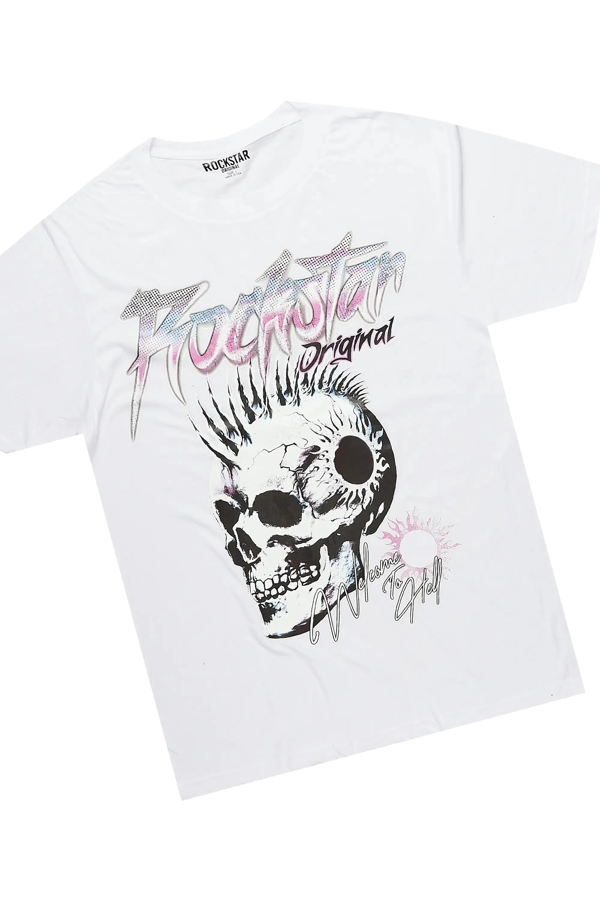 Farid White/Beige T-Shirt Stacked Flare Track Set sold by Rockstar Original product image thumbnail 3